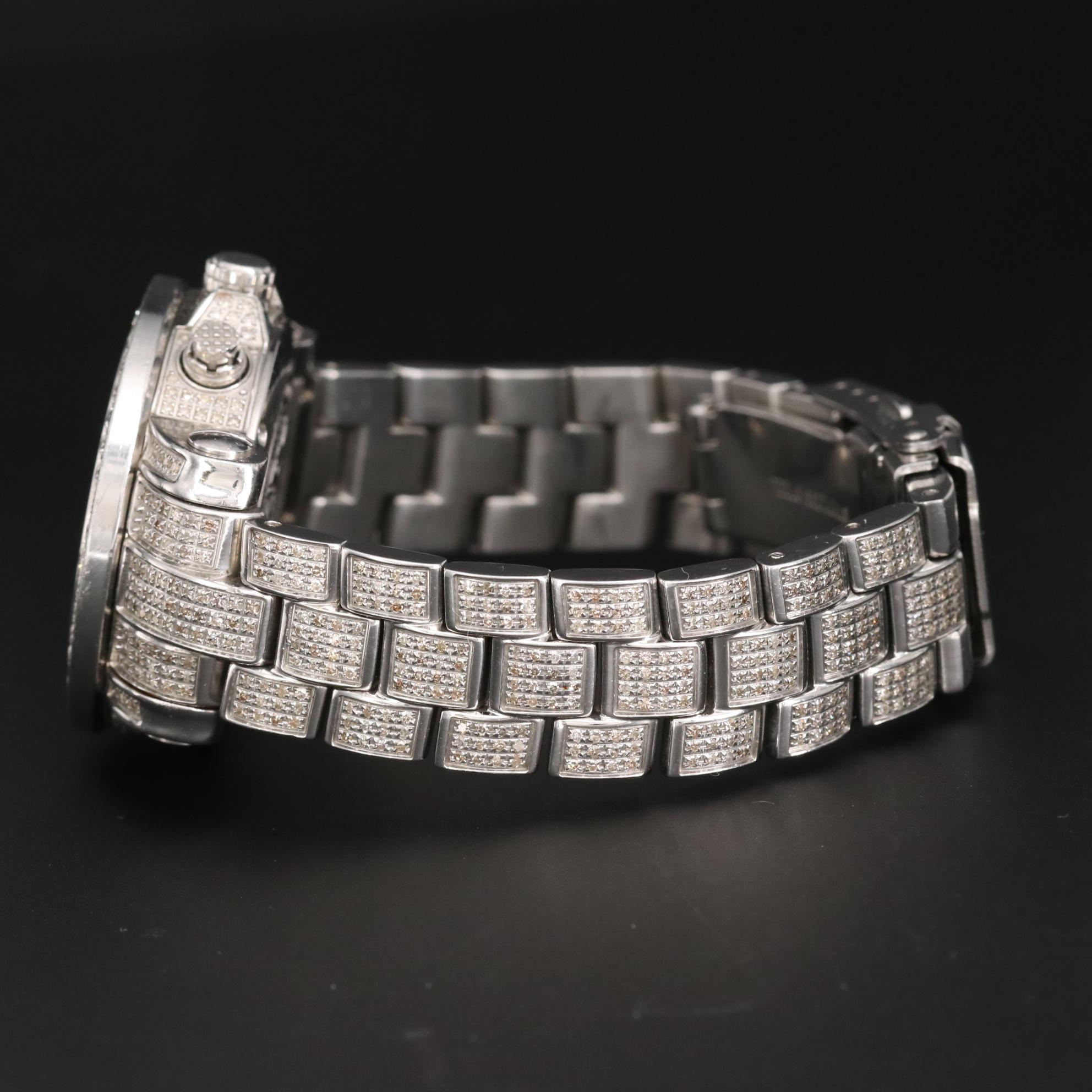 Joe Rodeo Stainless Steel and 5.82 CTW Diamond Quartz Watch