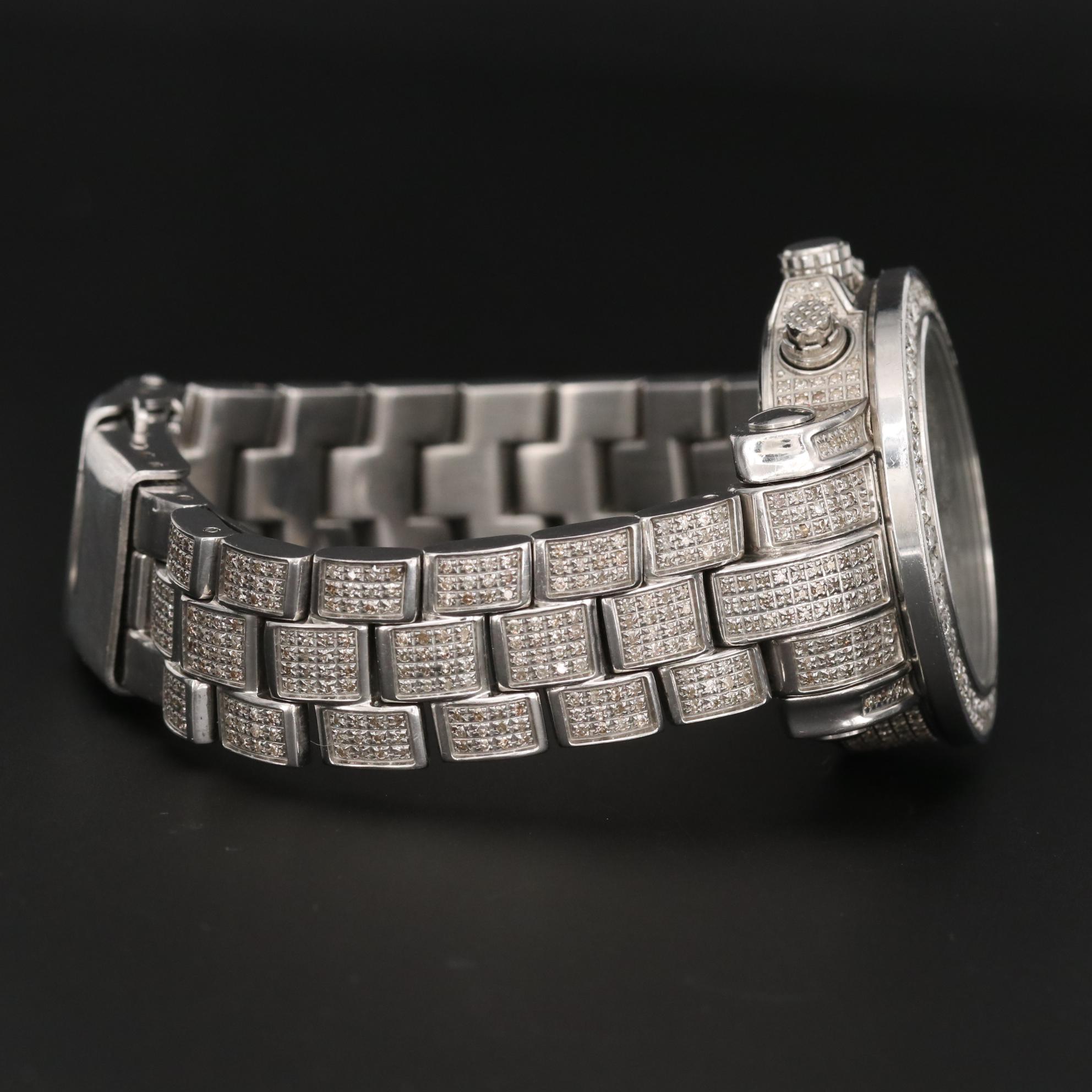 Joe Rodeo Stainless Steel and 5.82 CTW Diamond Quartz Watch