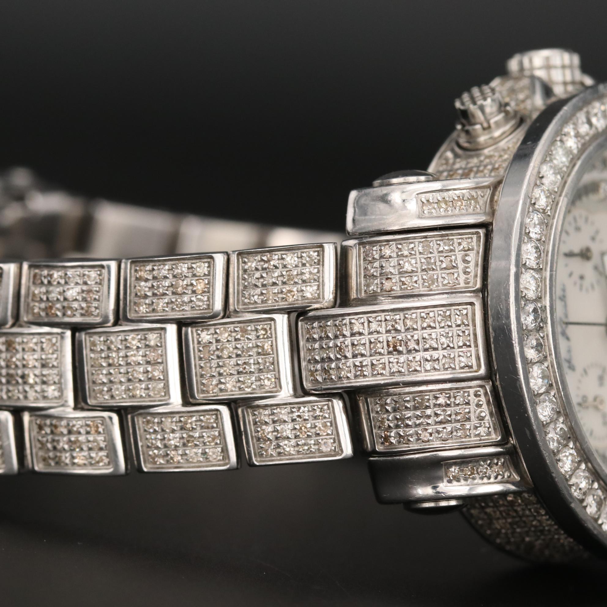 Joe Rodeo Stainless Steel and 5.82 CTW Diamond Quartz Watch