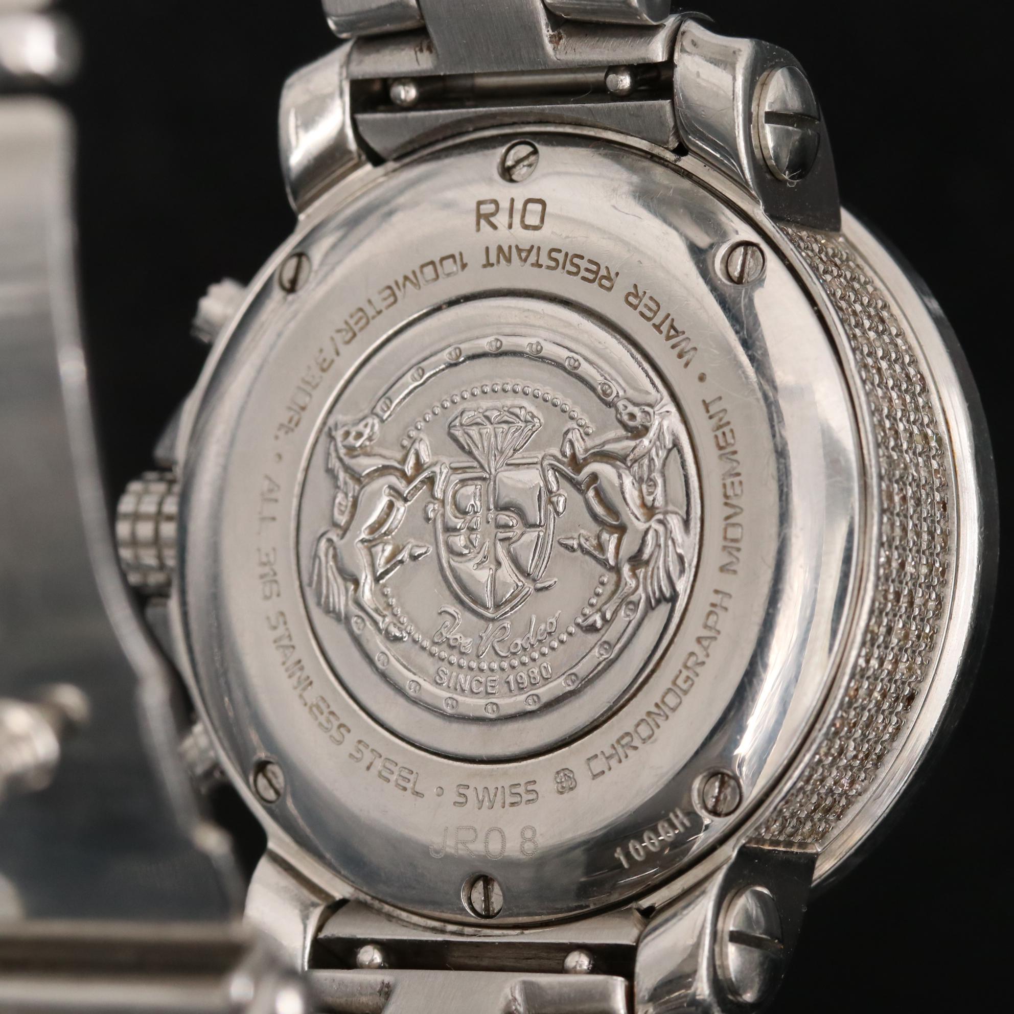 Joe Rodeo Stainless Steel and 5.82 CTW Diamond Quartz Watch