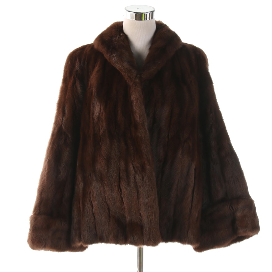 Dyed Squirrel Fur Jacket with Shawl Collar From Capwell's of California, Vintage