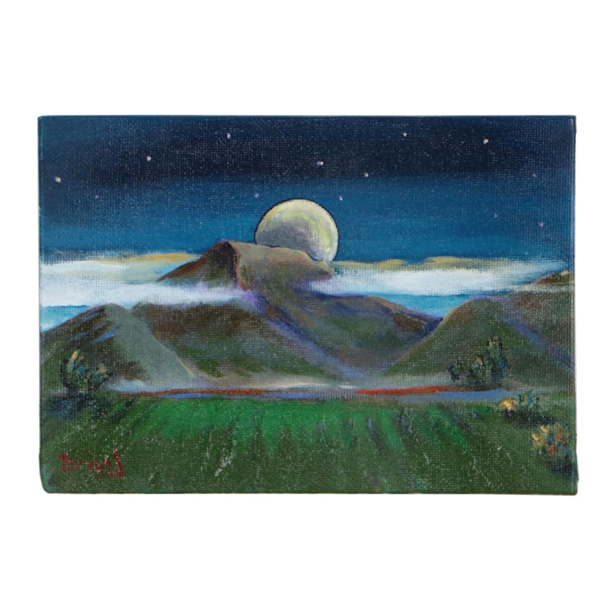 Brian Johnpeer Acrylic Painting "Night"