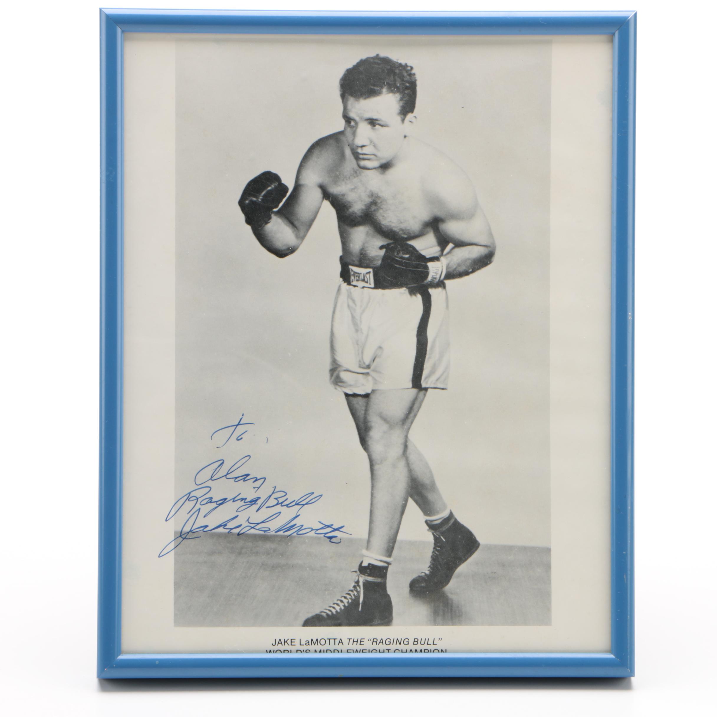 Jake LaMotta Signed "Raging Bull" Middleweight Champion Boxing Photo Print