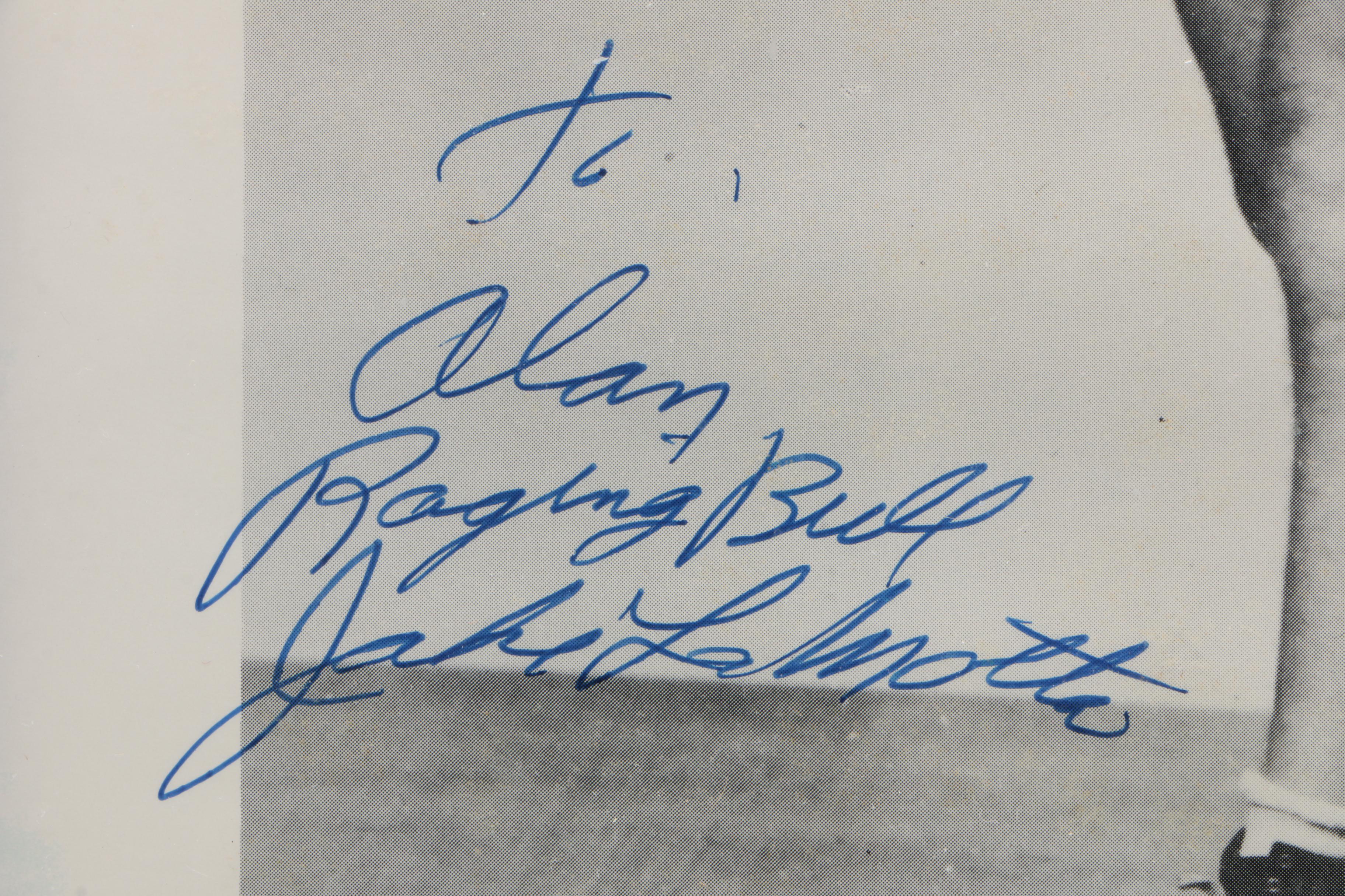 Jake LaMotta Signed "Raging Bull" Middleweight Champion Boxing Photo Print