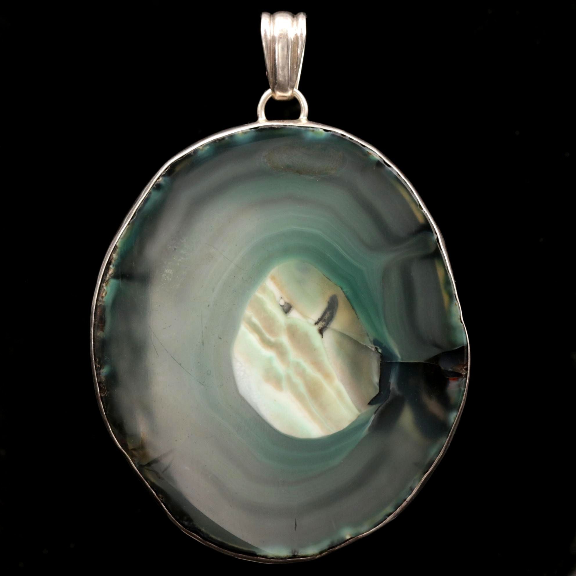 Sterling Silver Agate Pendant