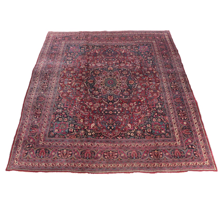 10'2 x 13'1 Hand-Knotted Persian Ahar Room Sized Wool Rug