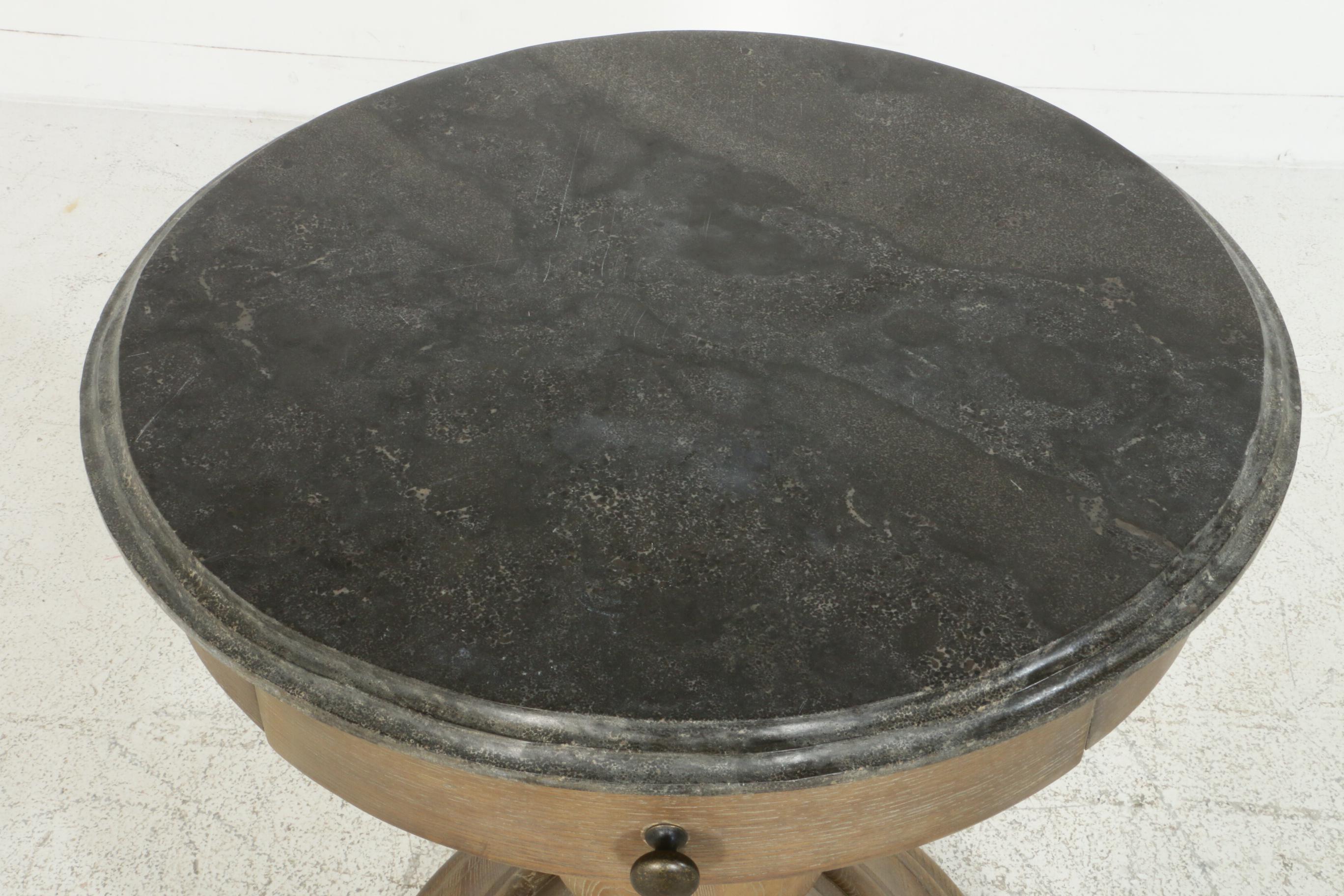 Arhaus "Luca" Side Table with Drawer and Marble Top, Contemporary