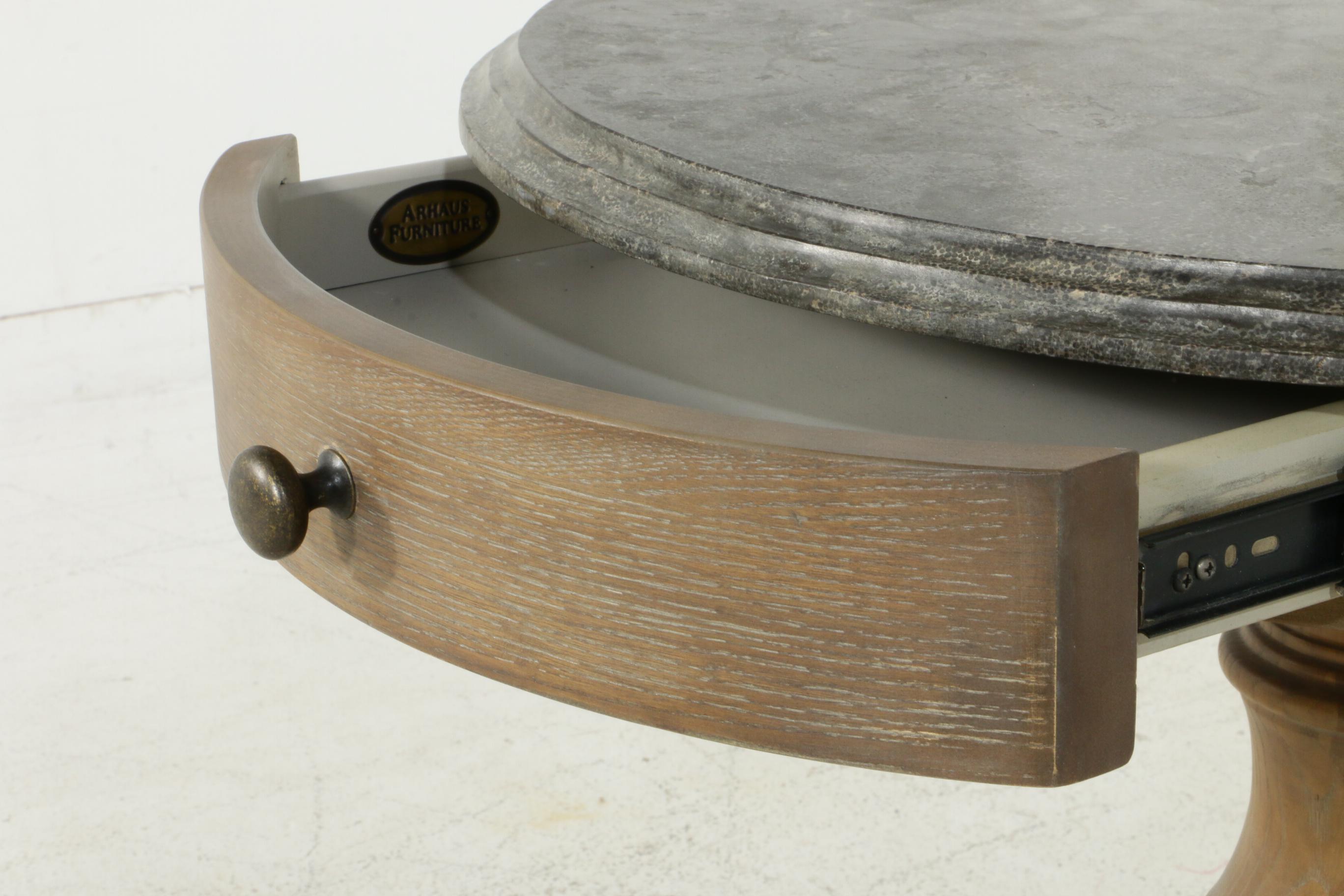 Arhaus "Luca" Side Table with Drawer and Marble Top, Contemporary