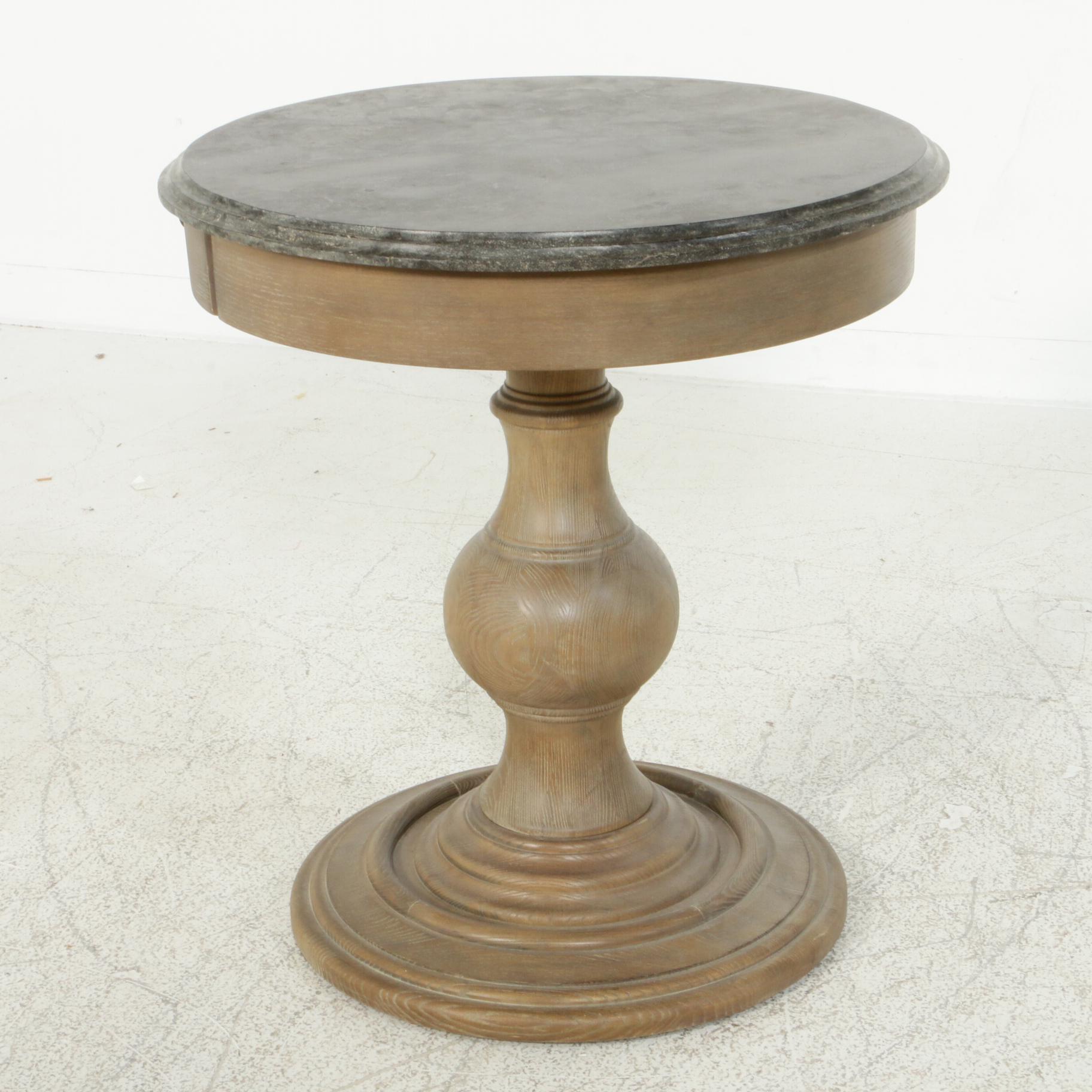 Arhaus "Luca" Side Table with Drawer and Marble Top, Contemporary