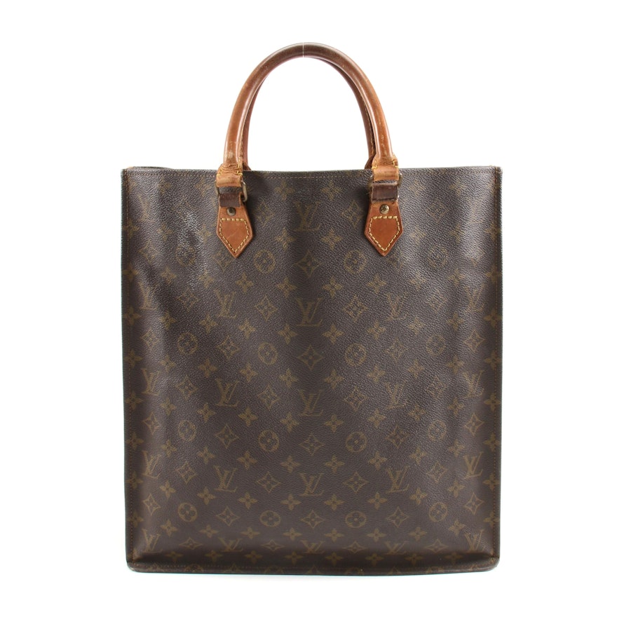 Louis Vuitton Sac Plat Tote in Monogram Canvas and Leather