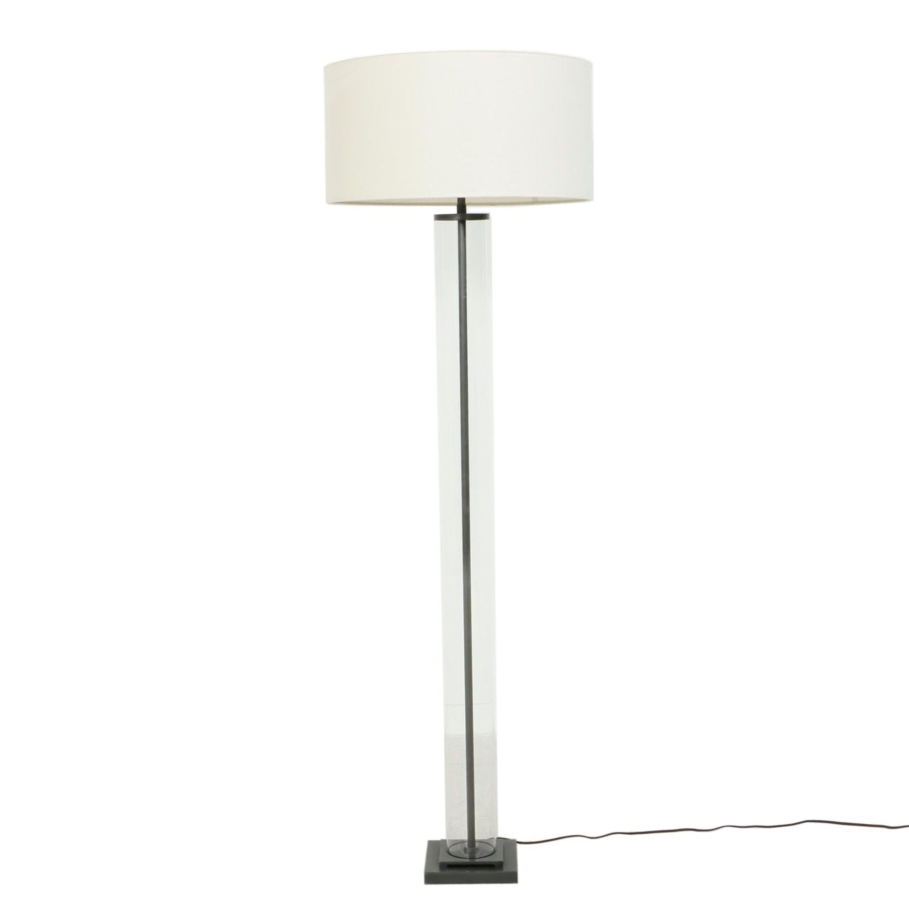 Restoration Hardware "French Column" Glass and Metal Floor Lamp, Contemporary