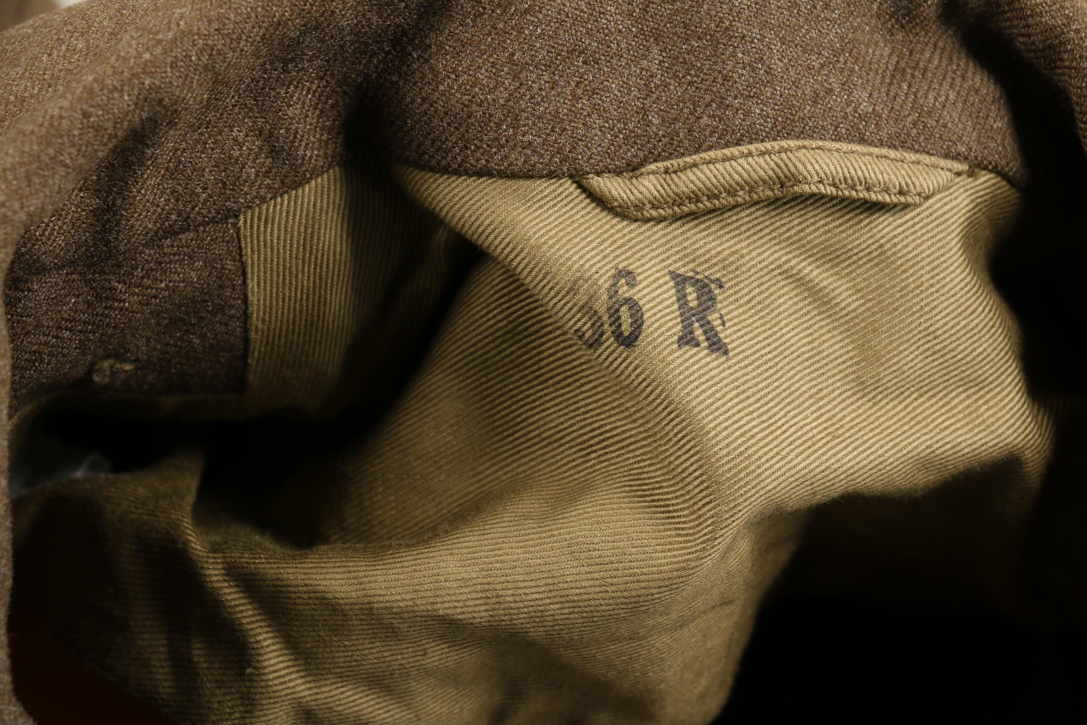 WWII Era Decorated Army Uniform Including Hat, Belt and Tie