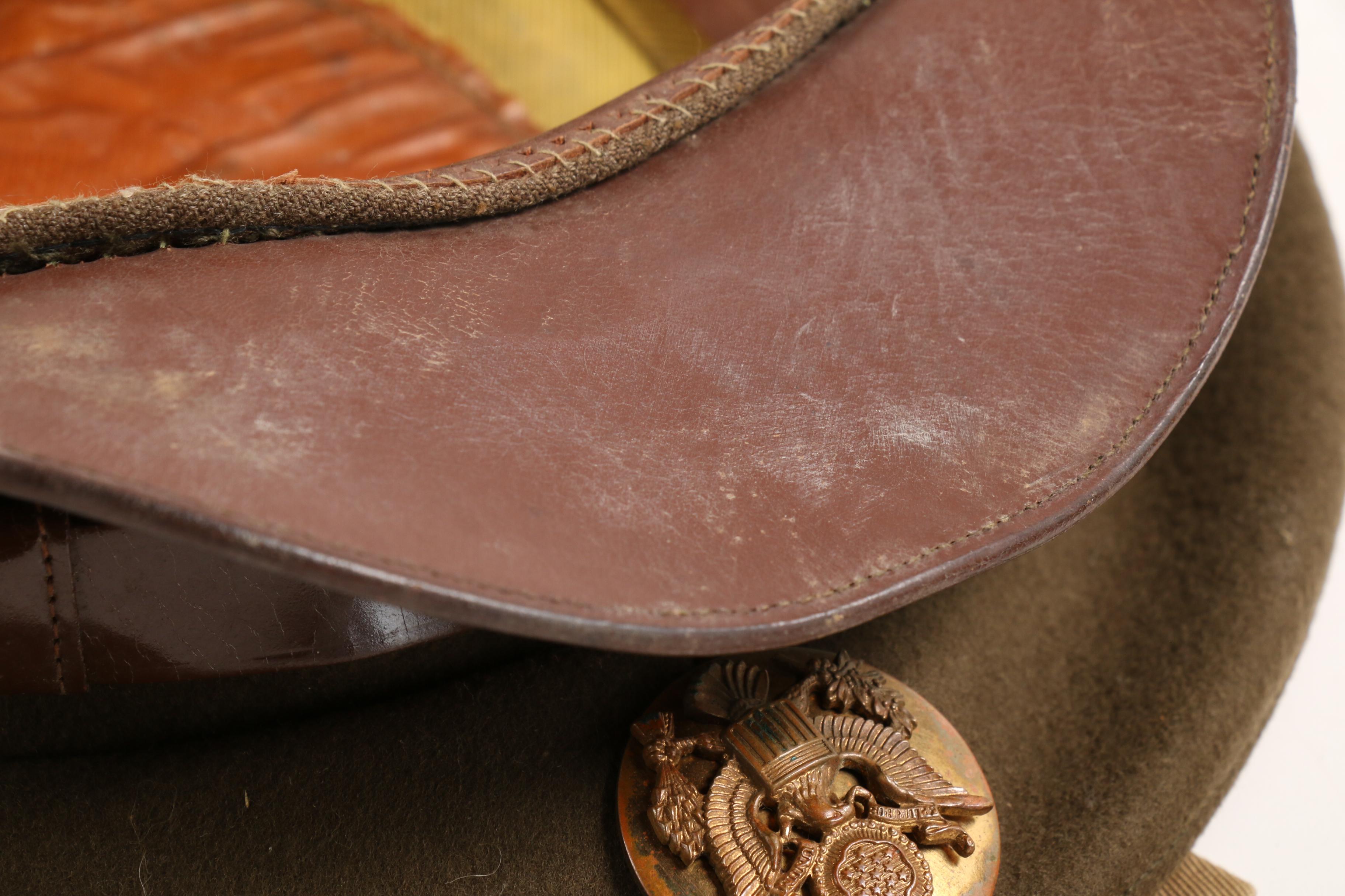 WWII Era Decorated Army Uniform Including Hat, Belt and Tie