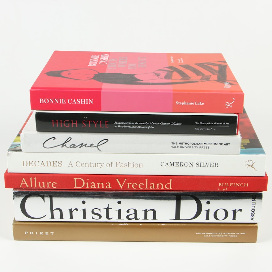 Books on Fashion and Designers Including Coco Chanel and Christian Dior