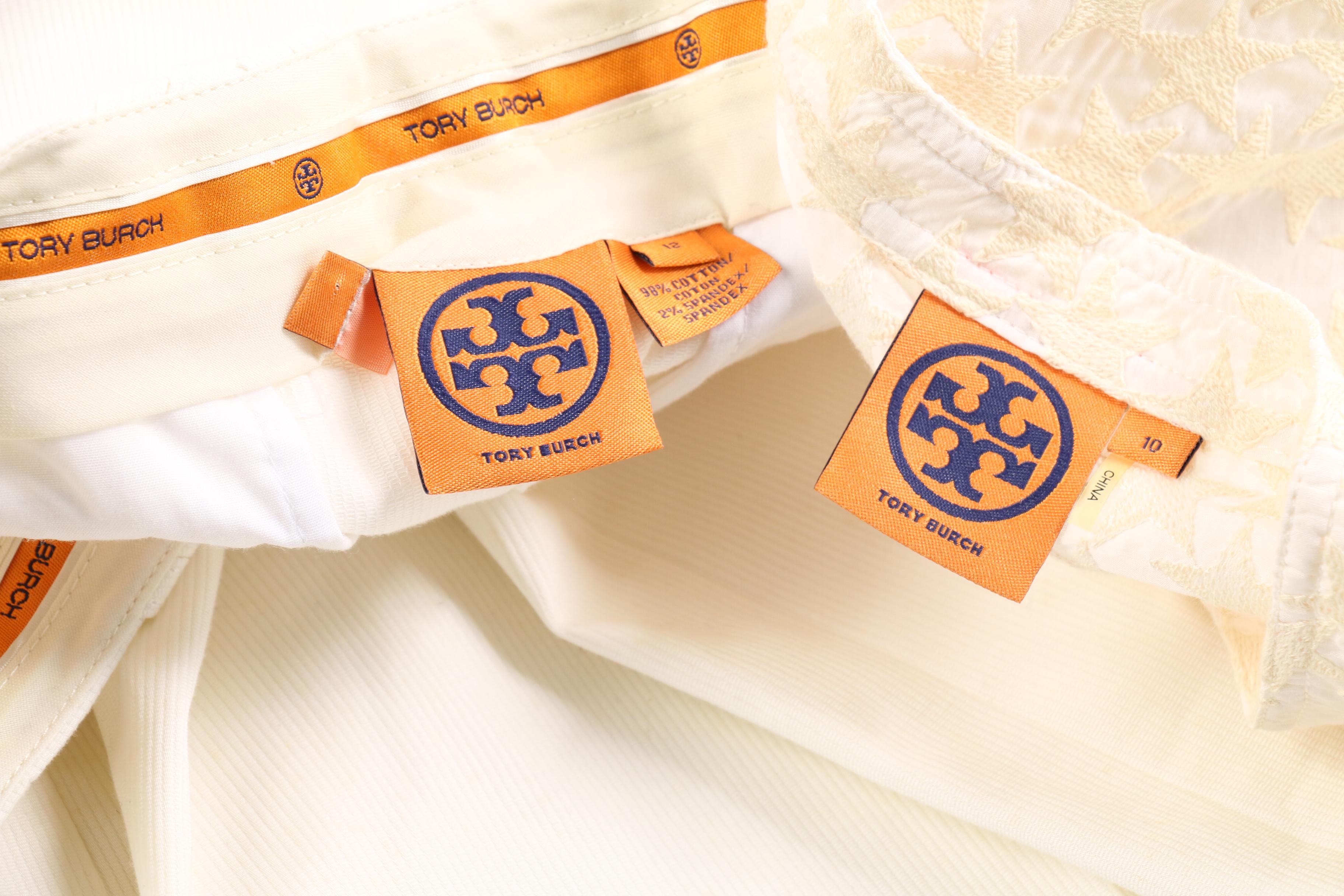 Tory Burch Off-White Star Embroidered Tunic and Wide Leg Trousers