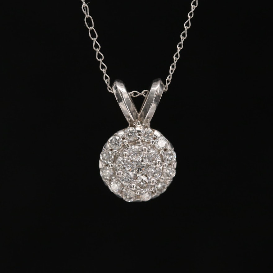 Mireya 14K White Gold Diamond Pendant Necklace