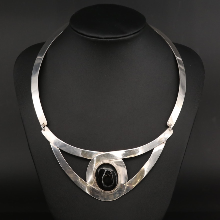 Sterling Silver Black Onyx Necklace