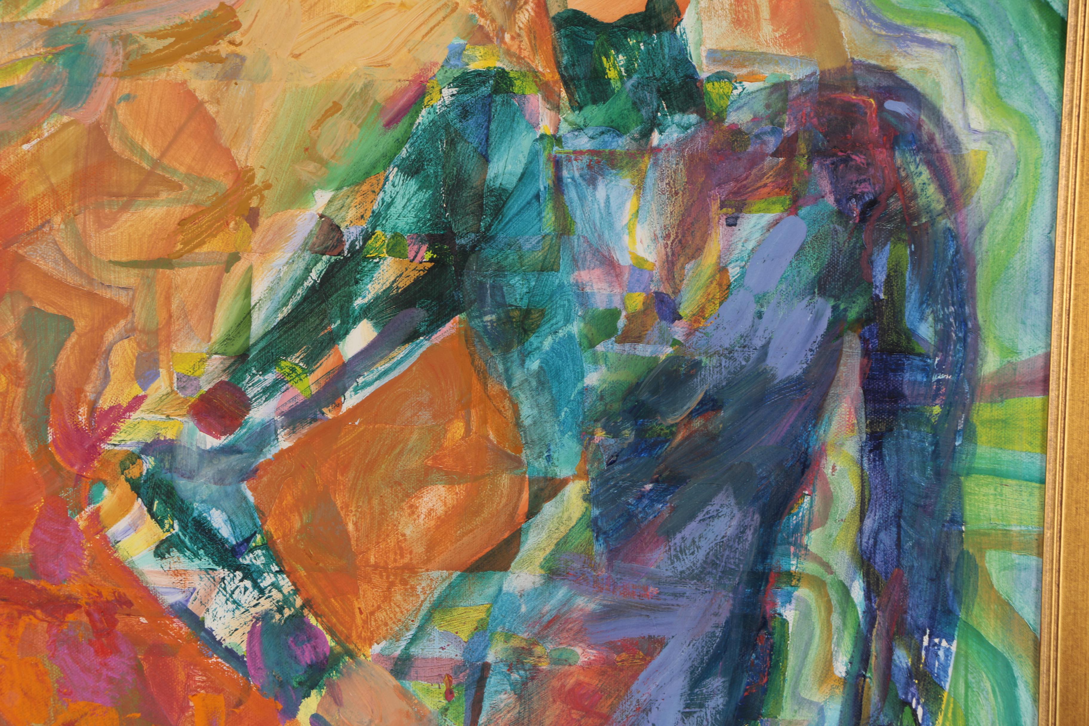 Margaret Voelker-Ferrier Abstract Figural Oil Painting