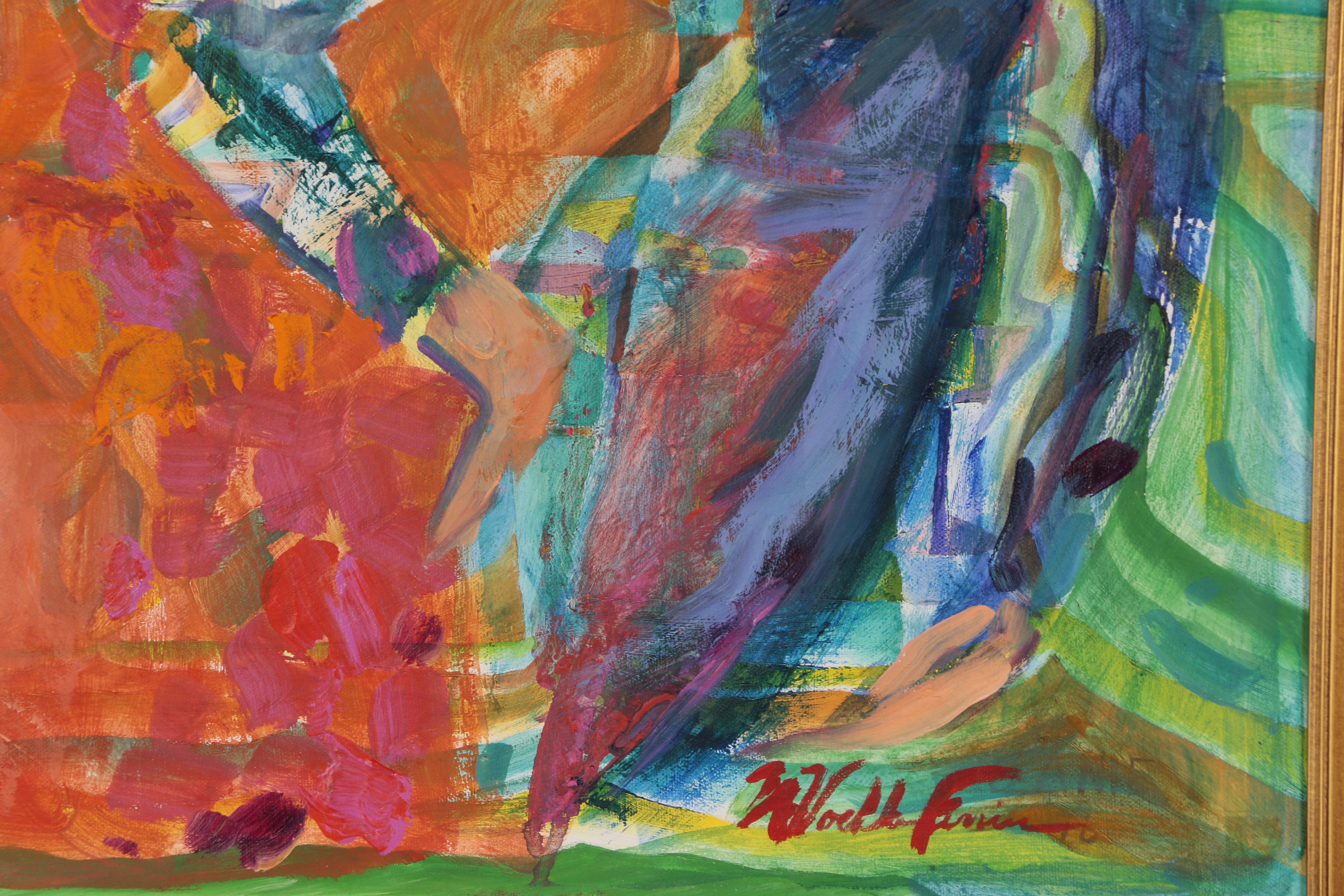 Margaret Voelker-Ferrier Abstract Figural Oil Painting