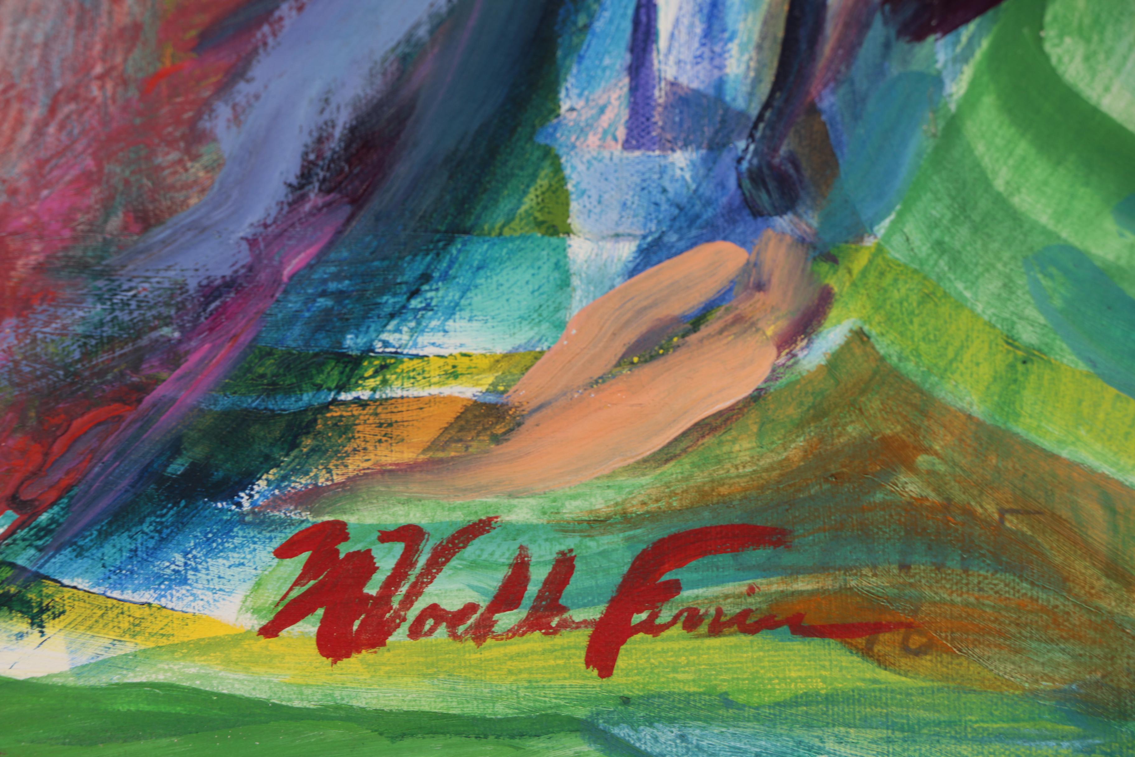 Margaret Voelker-Ferrier Abstract Figural Oil Painting