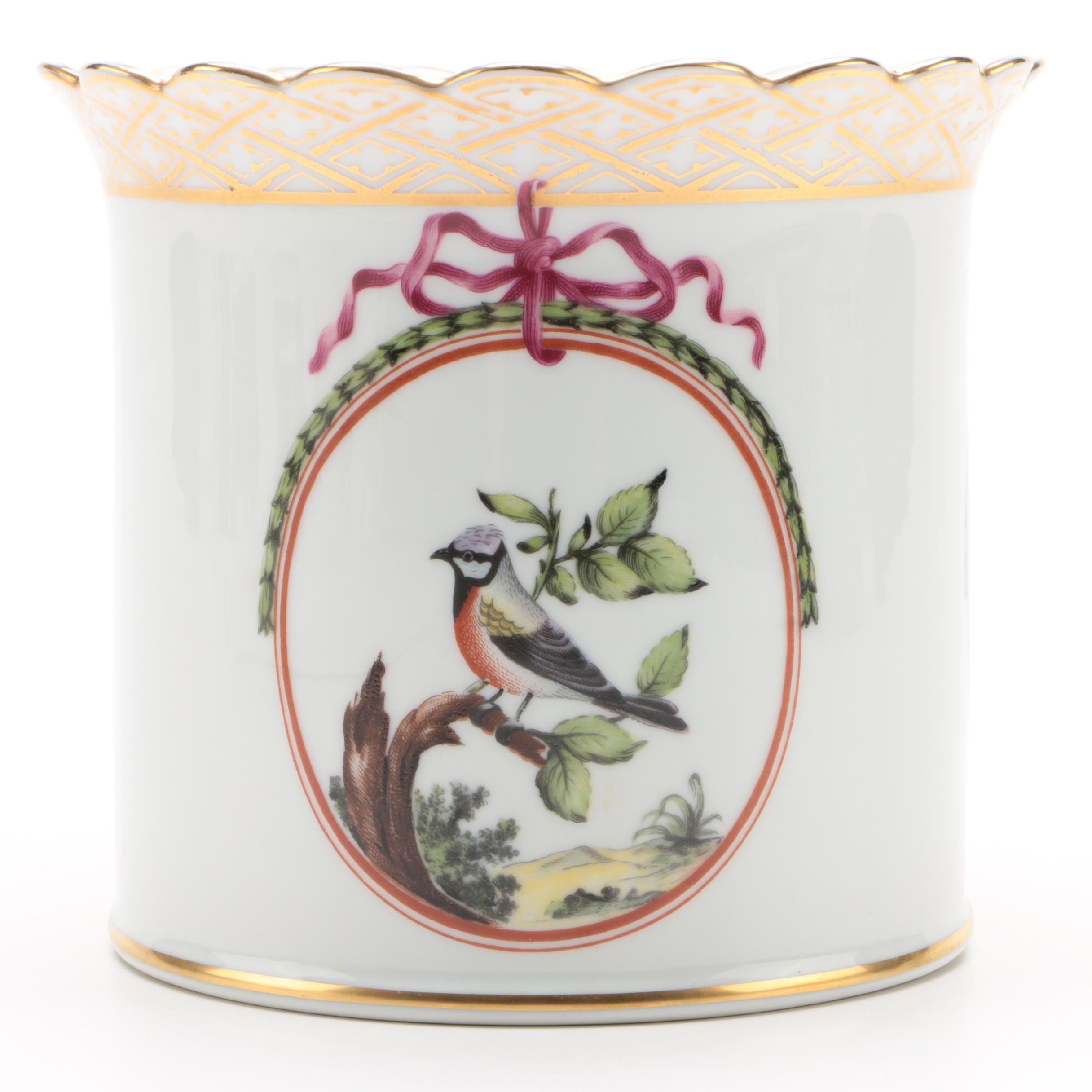 Spode "Trapnell" Bone China Cachepot with MoMA Haviland Reproduction Cachepot