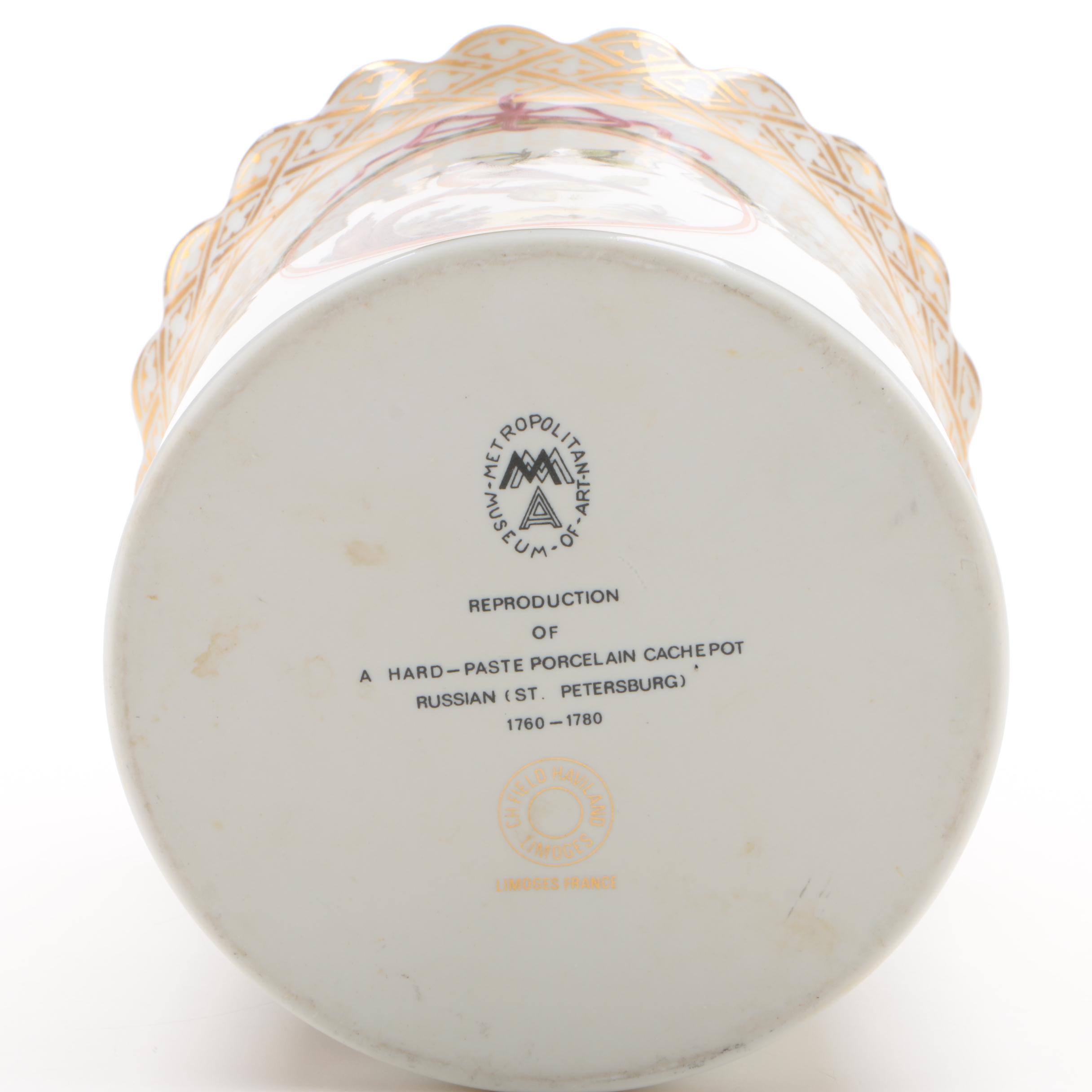 Spode "Trapnell" Bone China Cachepot with MoMA Haviland Reproduction Cachepot