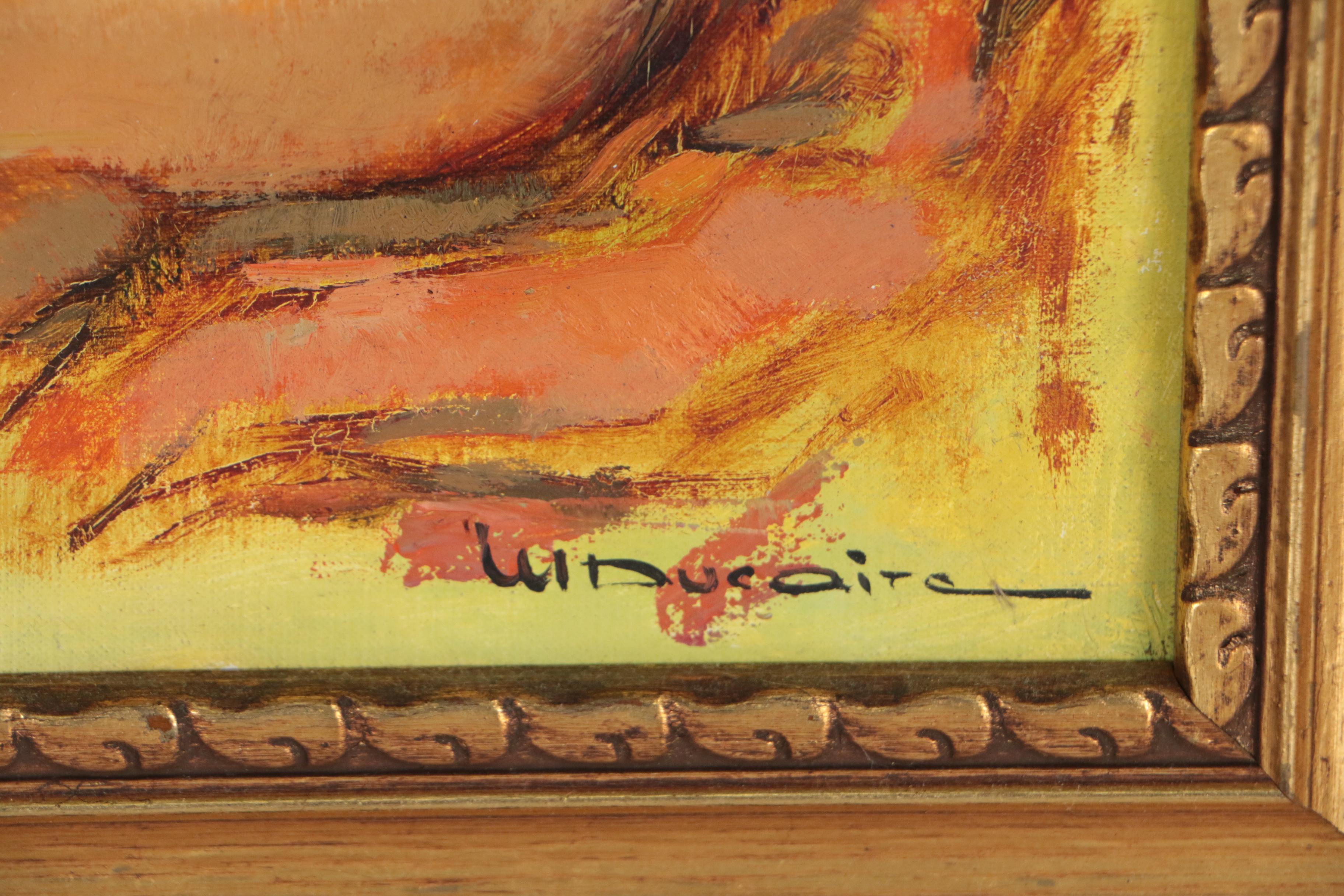 Maryse Ducaire-Rogue Seated Nude Figure Oil Painting