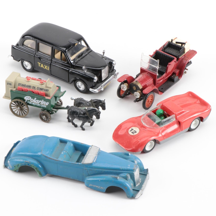 Diecast and Plastic Toy Cars Including French Ferrari Racing Model