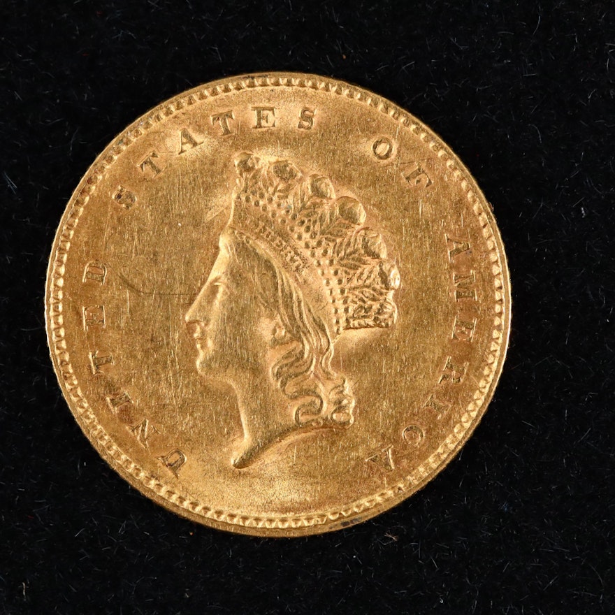 1855 Indian Princess Head $1 Gold Coin