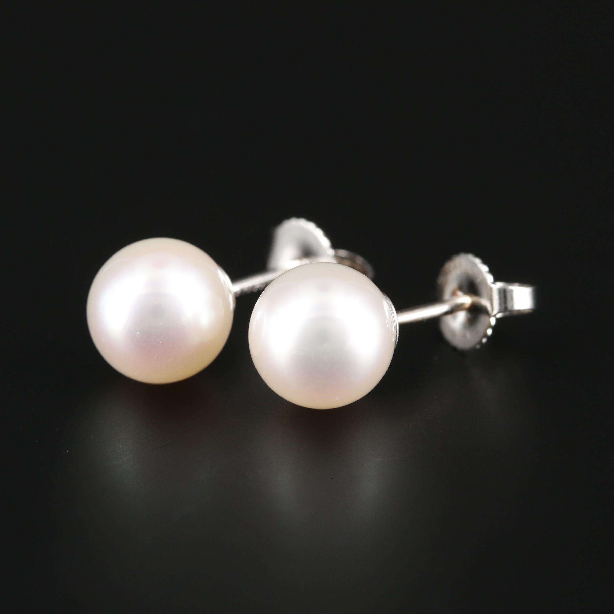 Tiffany & Co. Cultured 18K White Gold Cultured Pearl Earrings