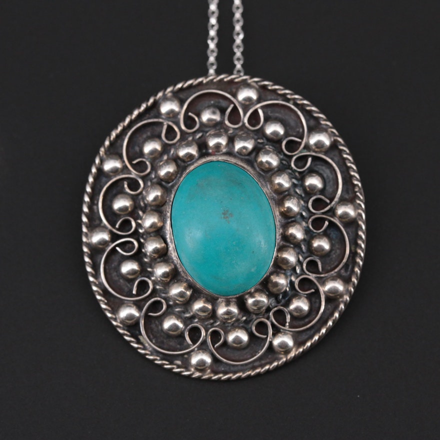 Mexican Sterling Silver Converter Pendant Necklace