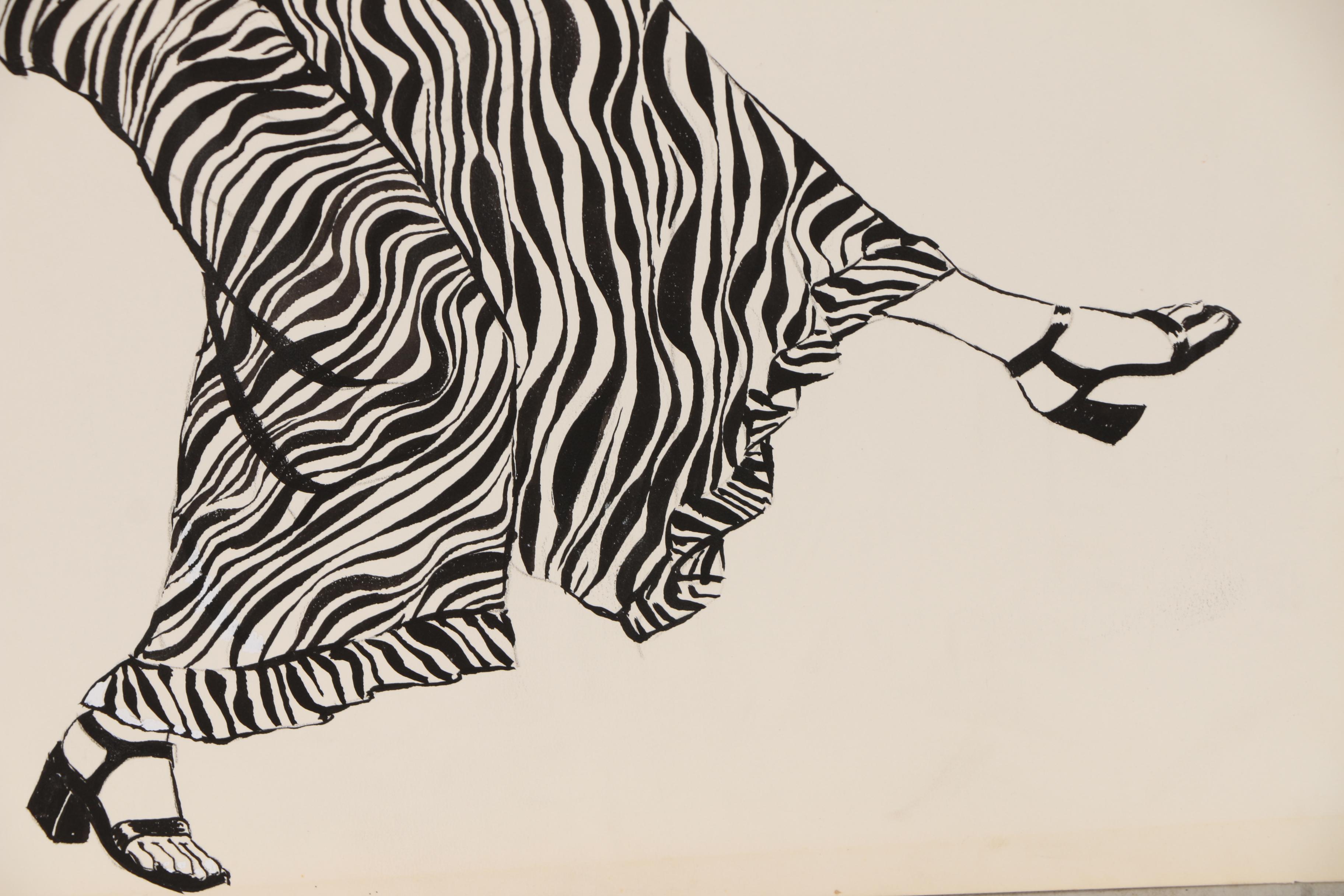 Margaret Voelker-Ferrier Embellished Ink Fashion Illustrations