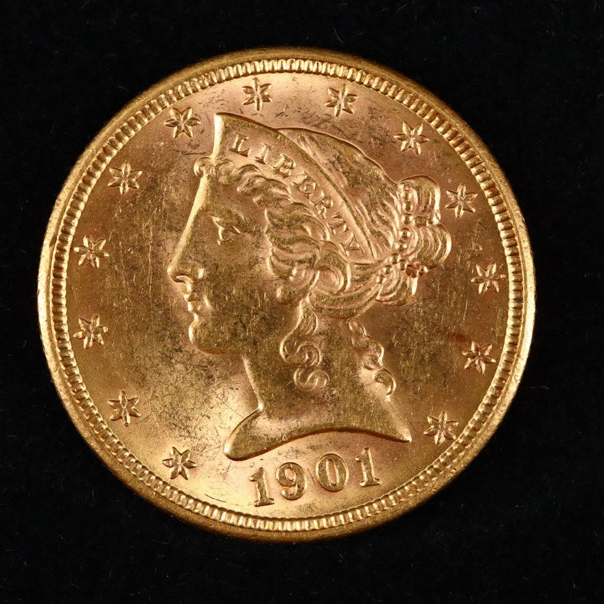 1901 Liberty Head $5 Gold Coin