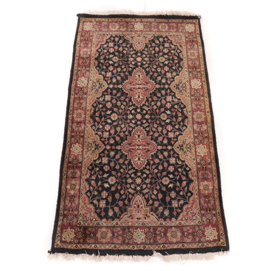 2'10 x 5'5 Hand-Woven Indo-Persian Tabriz Accent Rug, 1990s