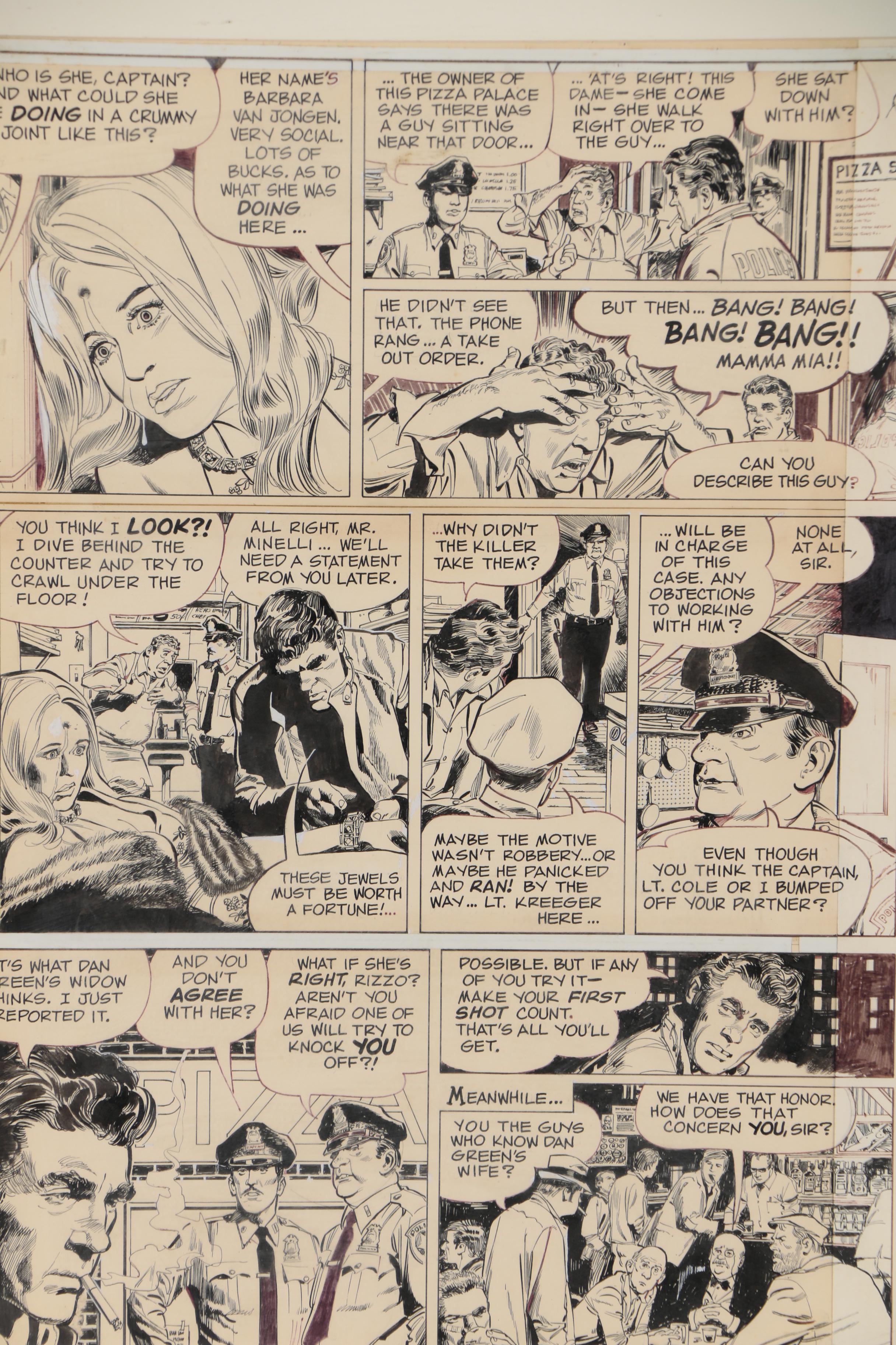 Stan Drake Comic Art Ink Draft for "Kelly Green: No. 1"