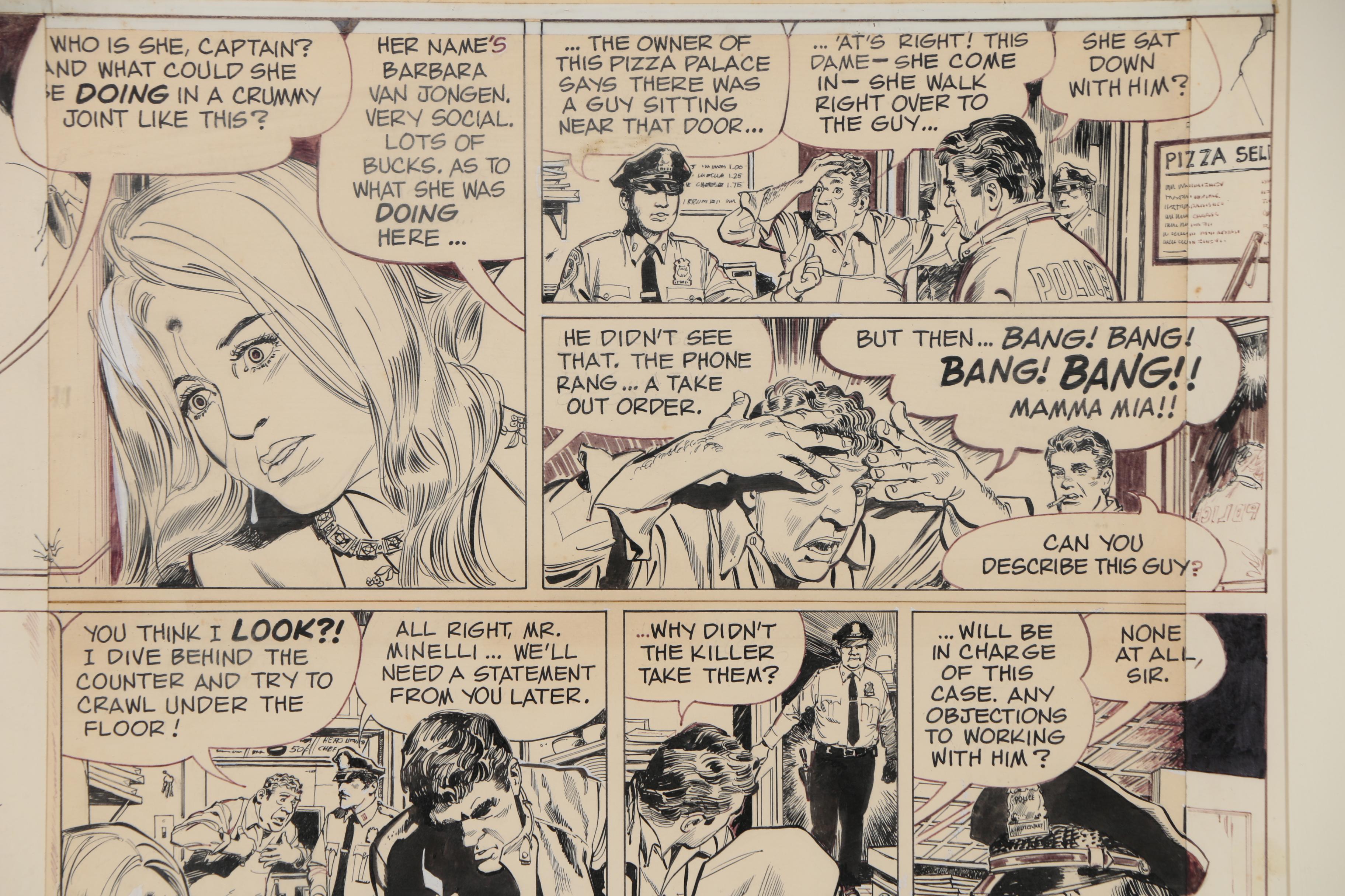 Stan Drake Comic Art Ink Draft for "Kelly Green: No. 1"