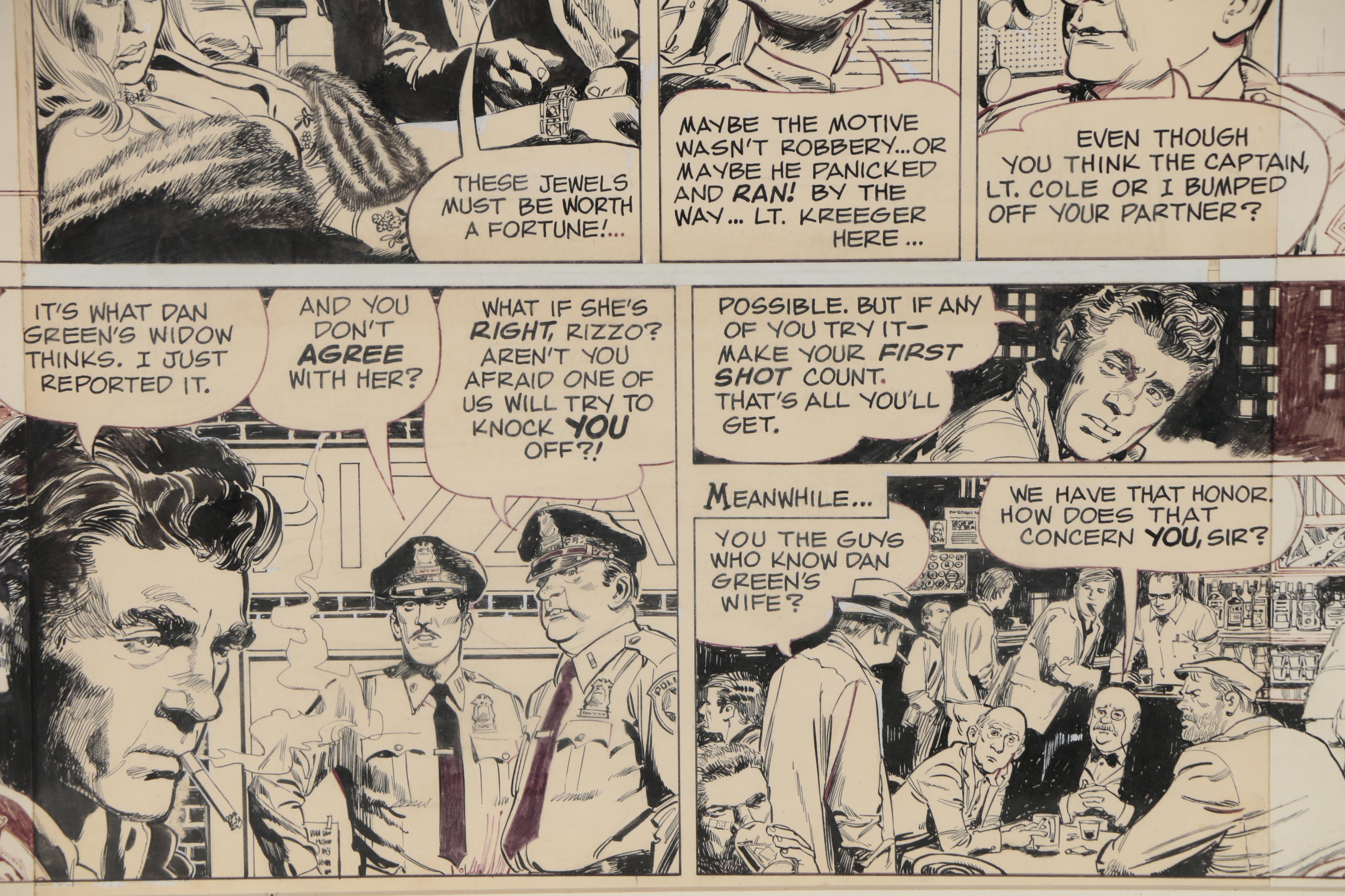 Stan Drake Comic Art Ink Draft for "Kelly Green: No. 1"