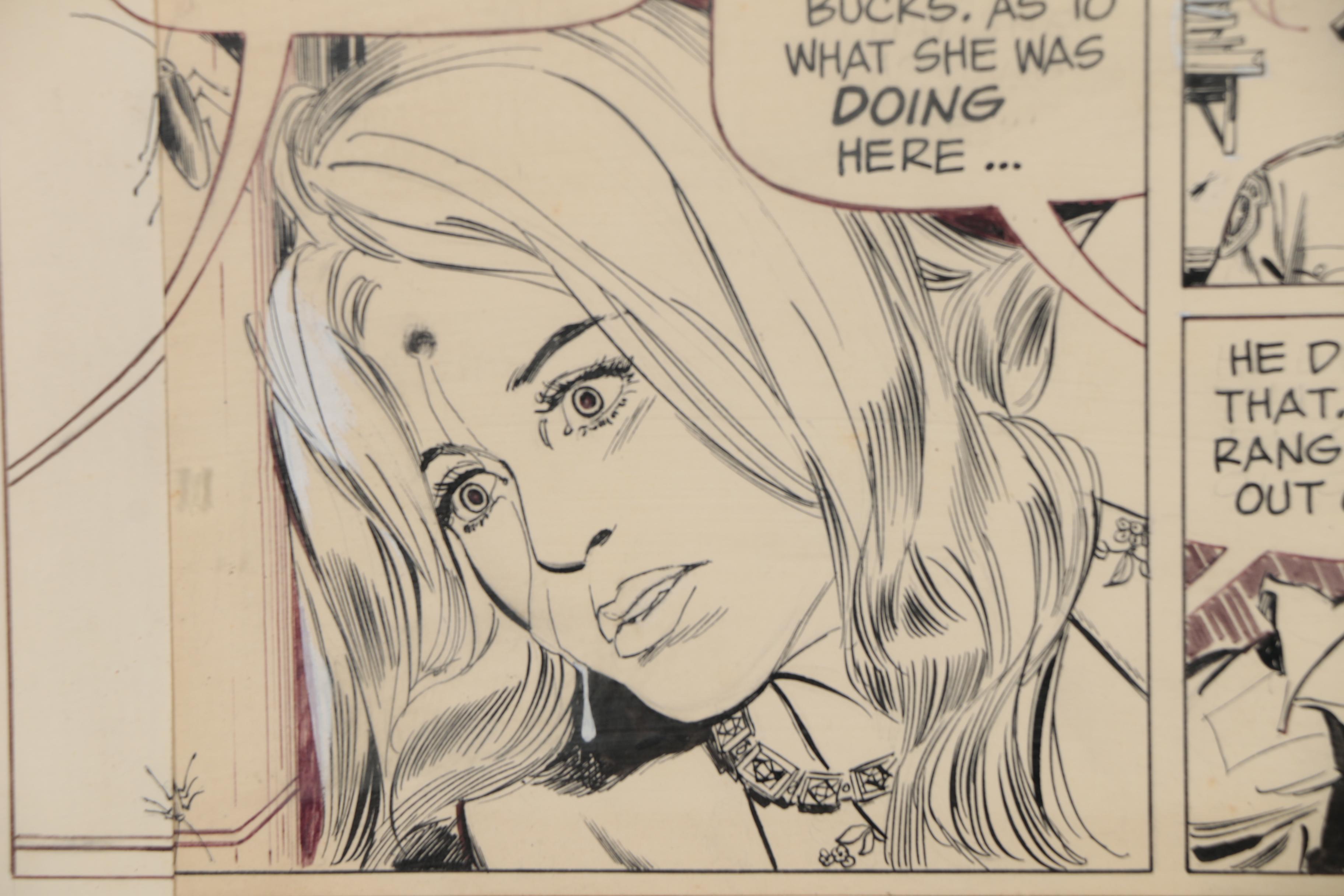 Stan Drake Comic Art Ink Draft for "Kelly Green: No. 1"