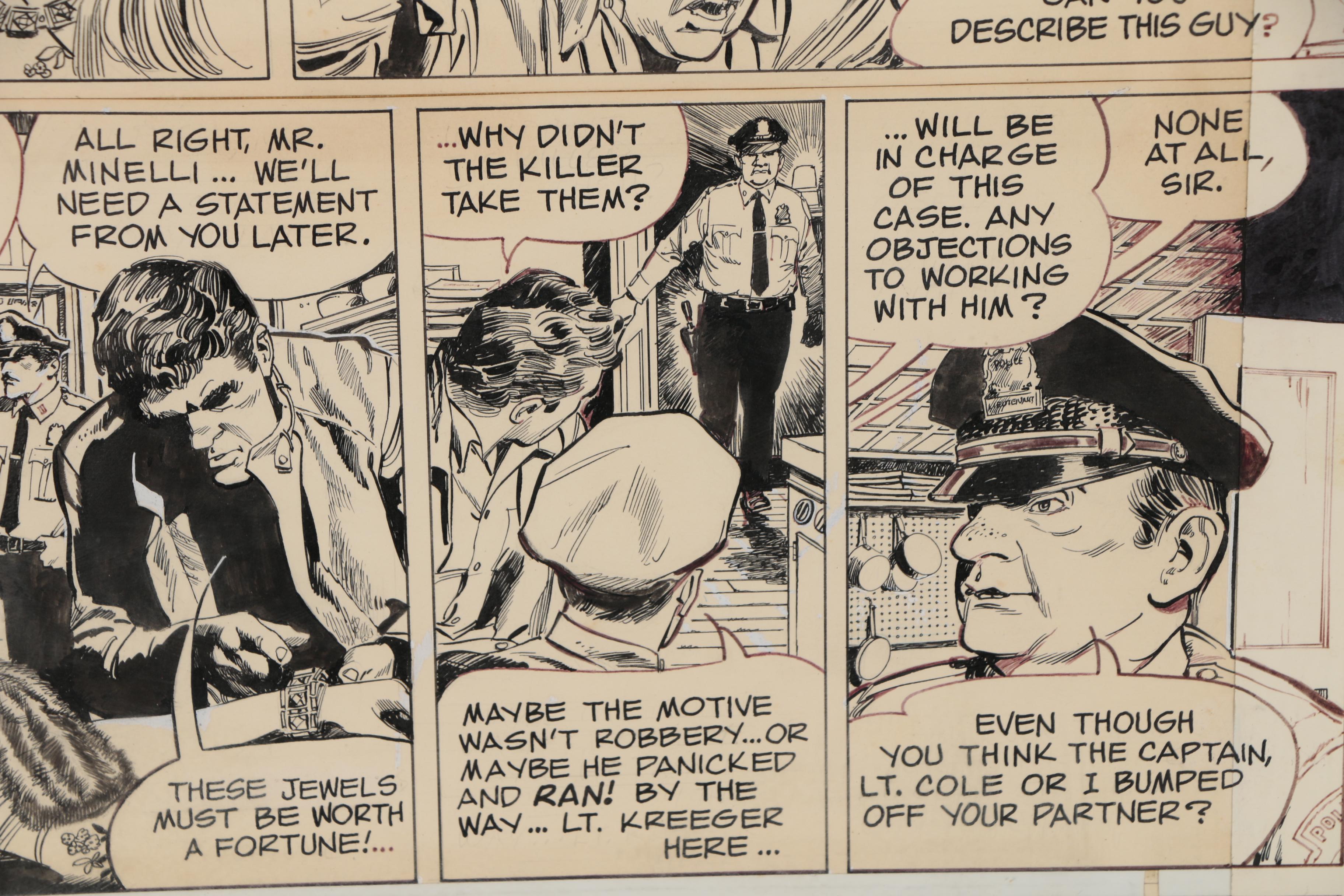 Stan Drake Comic Art Ink Draft for "Kelly Green: No. 1"