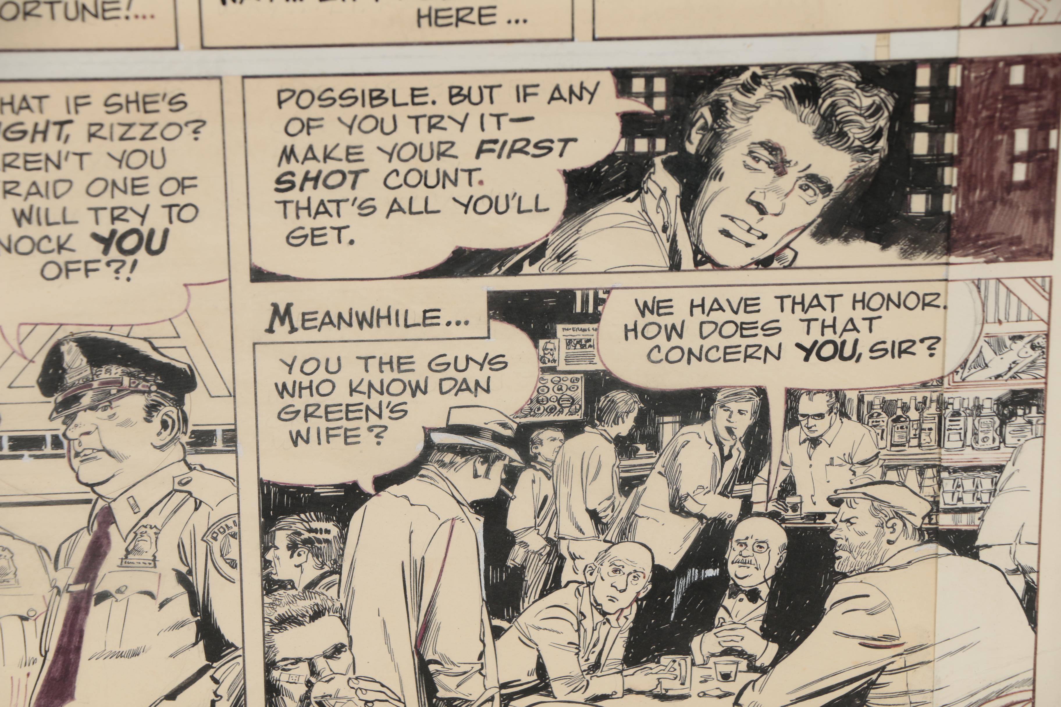 Stan Drake Comic Art Ink Draft for "Kelly Green: No. 1"