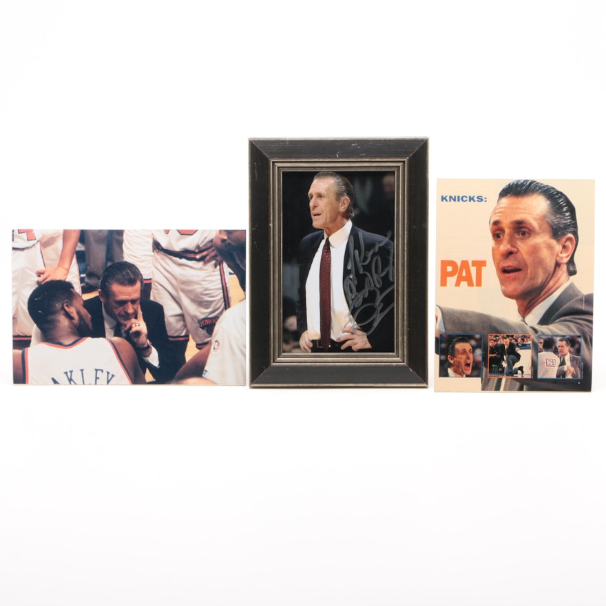 Pat Riley New York Knicks Signed Photo Print with Action Coaching Posters