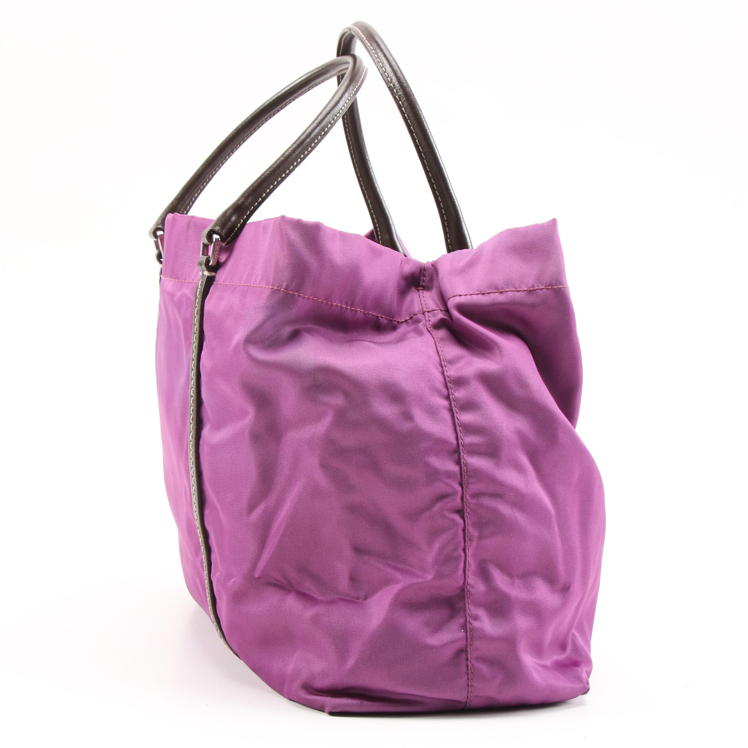 Prada MV633 Tessuto Sport Small Tote in Malva Nylon and Leather