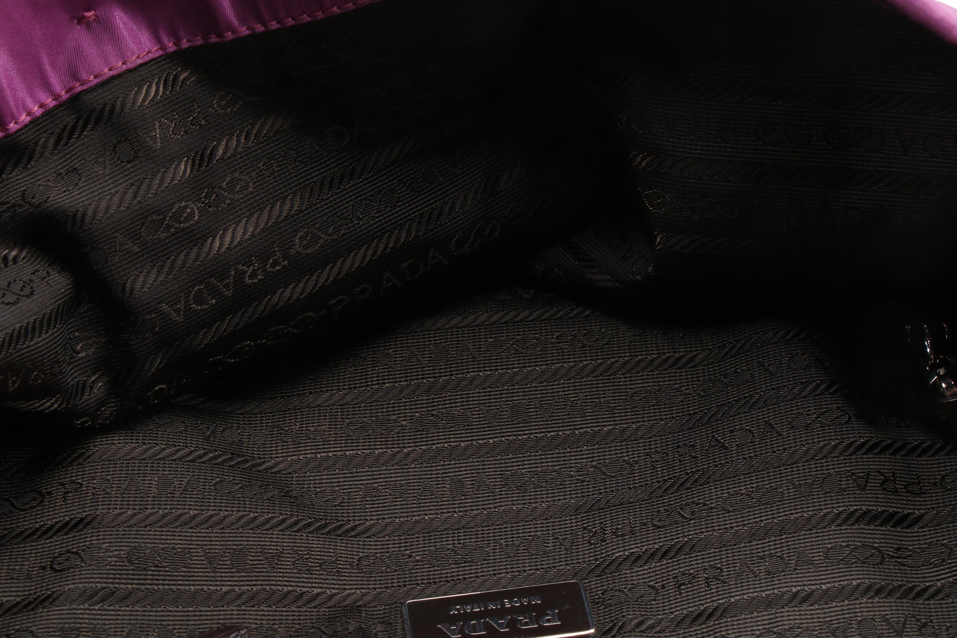 Prada MV633 Tessuto Sport Small Tote in Malva Nylon and Leather