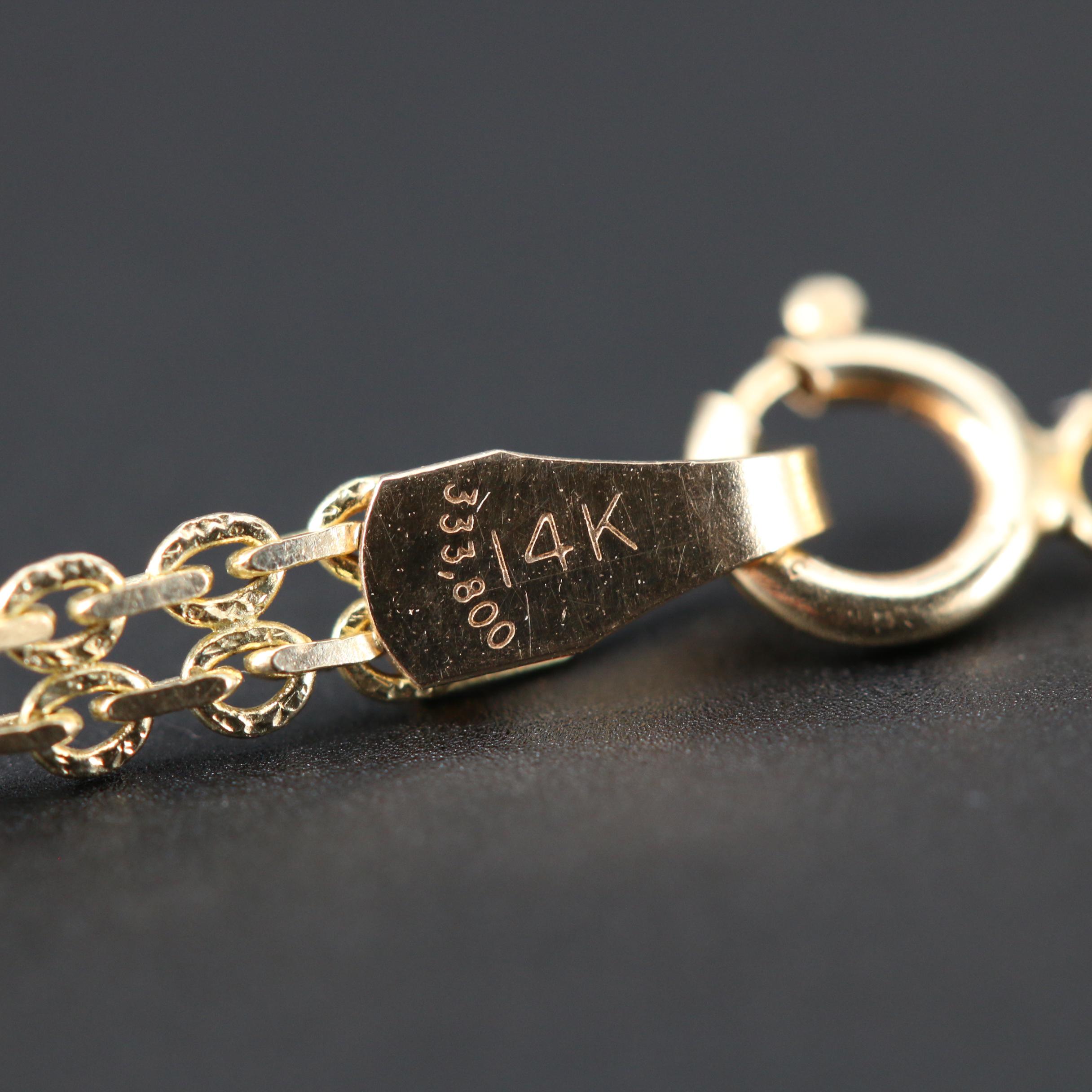 14K Yellow Gold Claddagh Bracelet