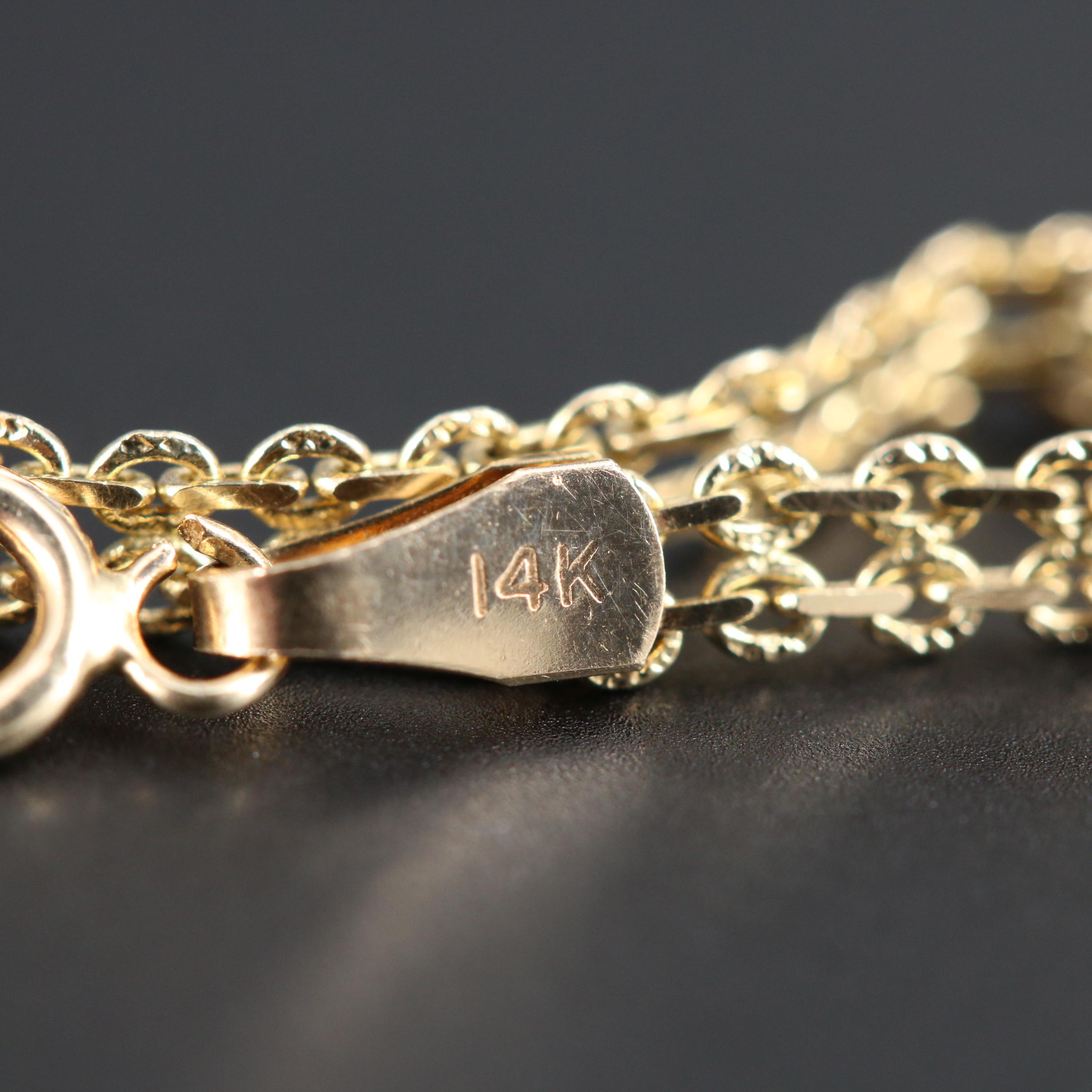 14K Yellow Gold Claddagh Bracelet