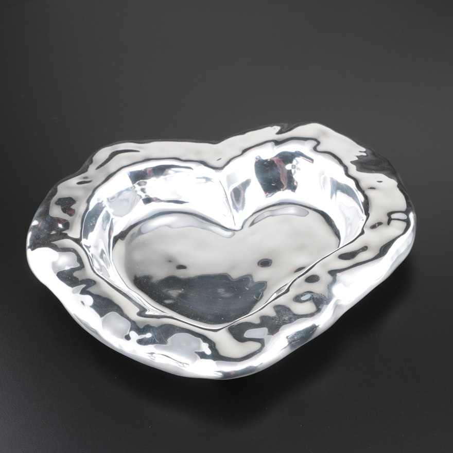 Beatriz Ball "Vento" Metal Heart-Shaped Bowl, Contemporary