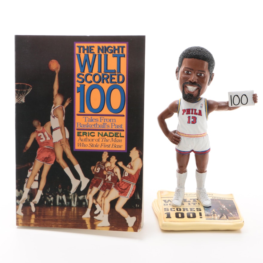 Wilt Chamberlain "100 Pt." Forever Bobblehead Doll with 1990 Eric Nadel Book