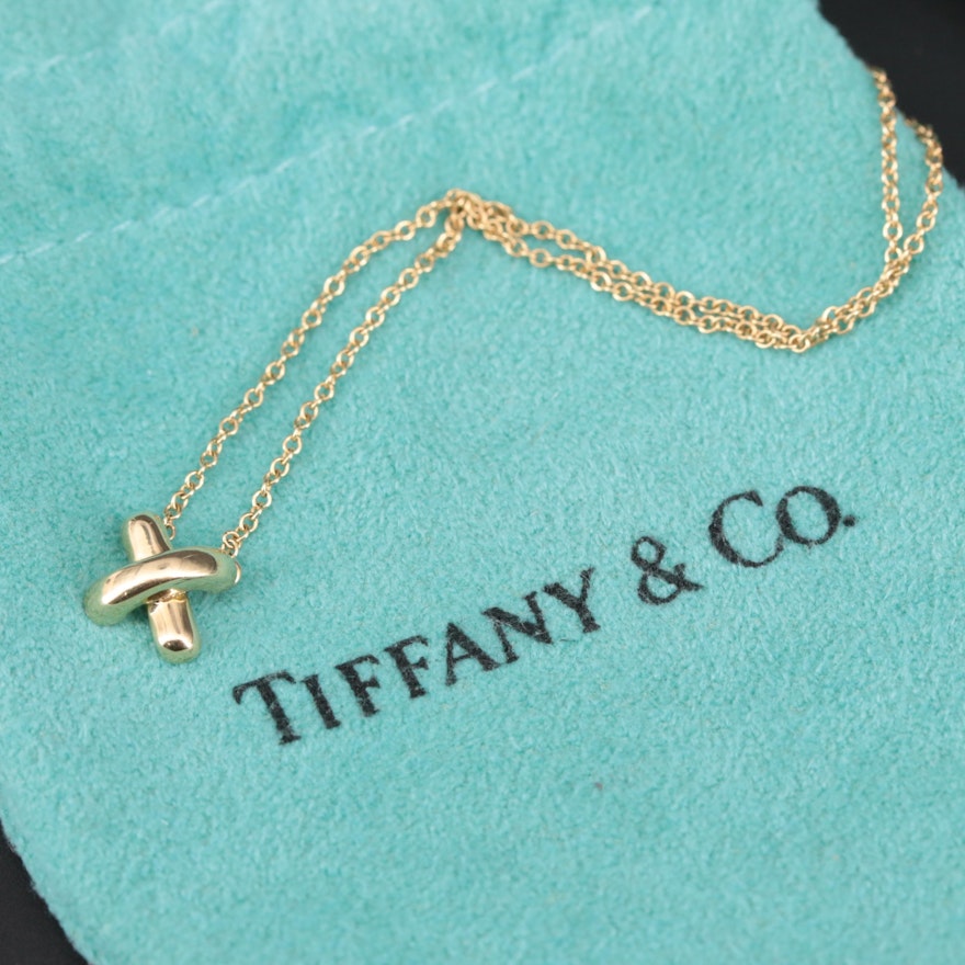 Tiffany & Co. "Signature X" 18K Yellow Gold Necklace