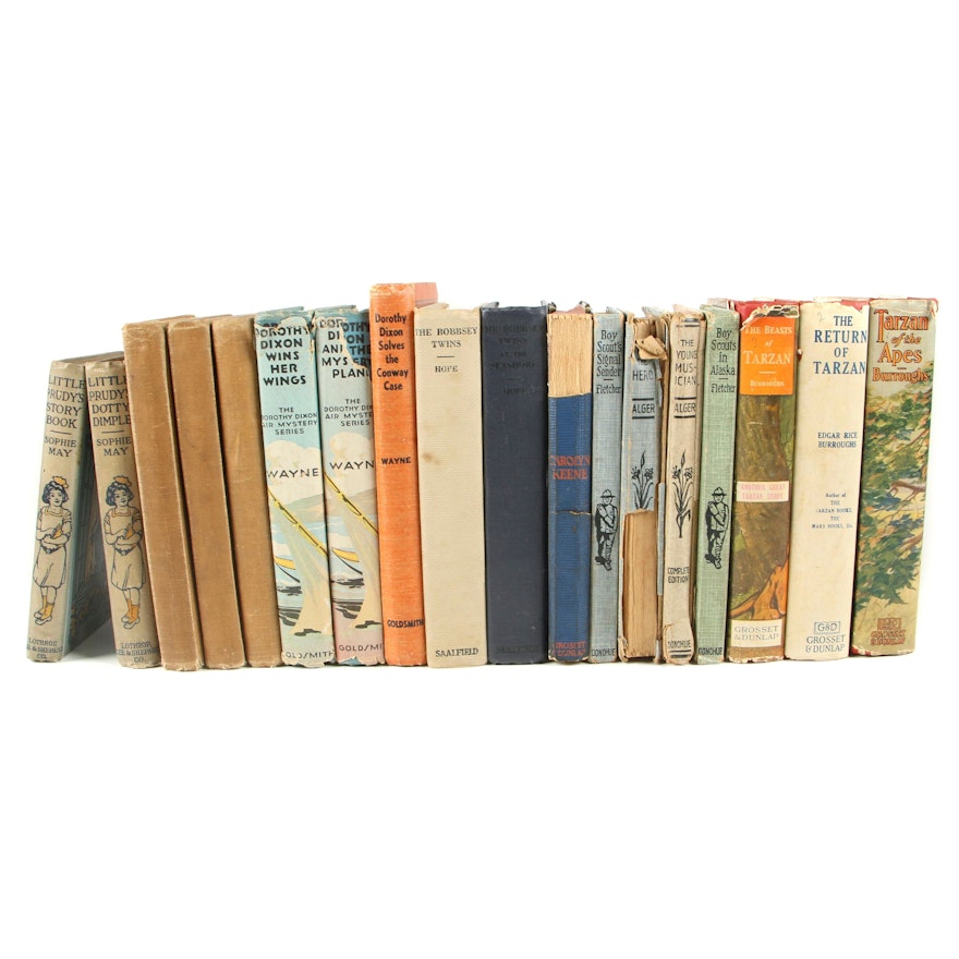 Books in a Series including Tarzan, Nancy Drew, Bobbsey Twins and Others