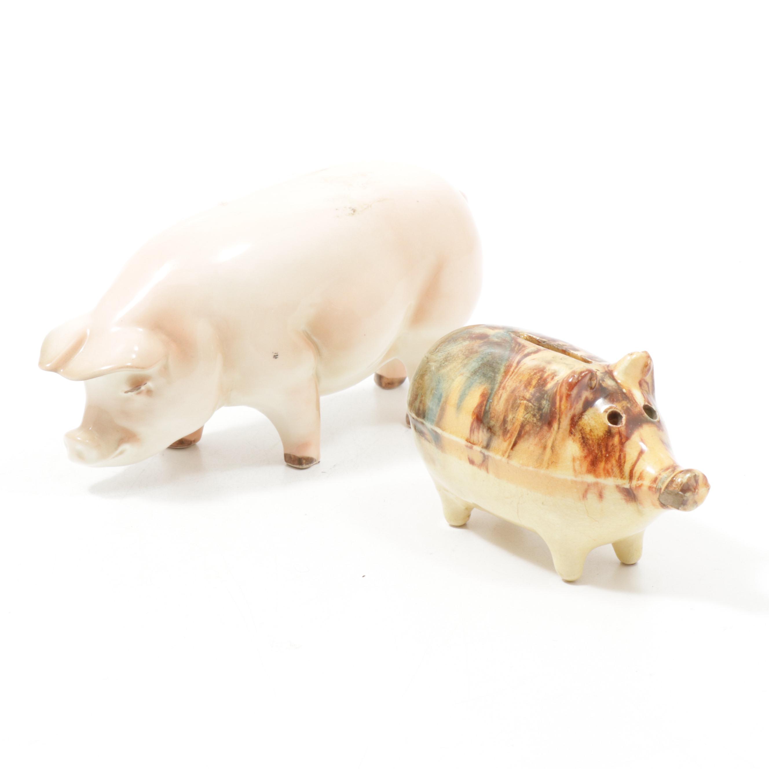 Goebel Ceramic Pig and Earthenware Piggy Bank